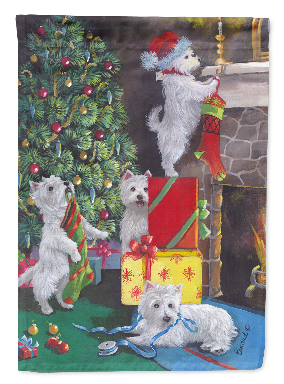 Westie Christmas Decorating Flag Garden Size PPP3233GF  the-store.com.