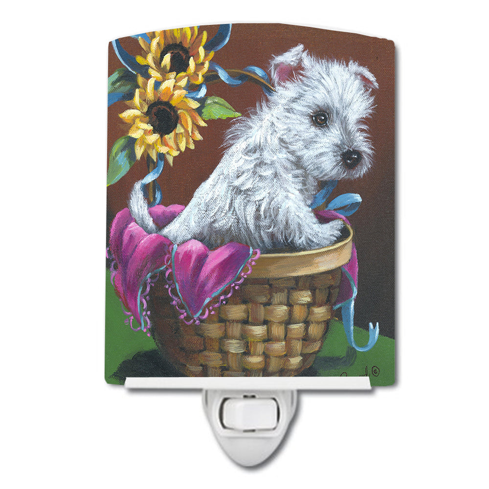 Westie Zoe and Sunflowers Ceramic Night Light PPP3236CNL - the-store.com