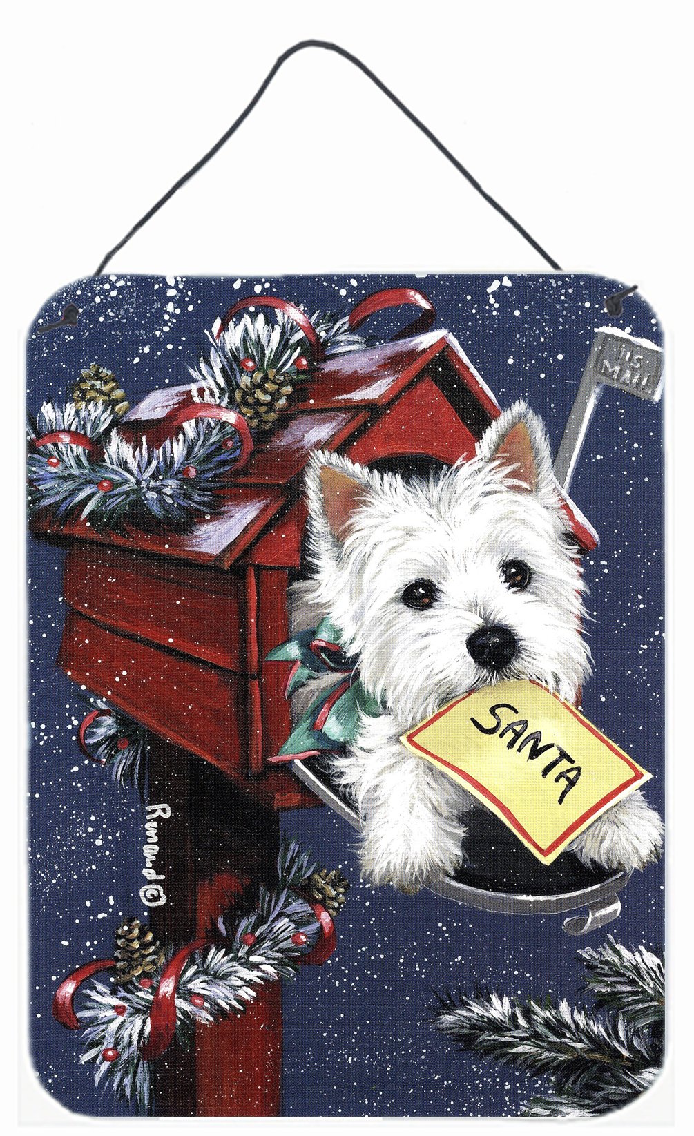 Buy this Westie Zoe&#39;s Christmas List Wall or Door Hanging Prints PPP3237DS1216