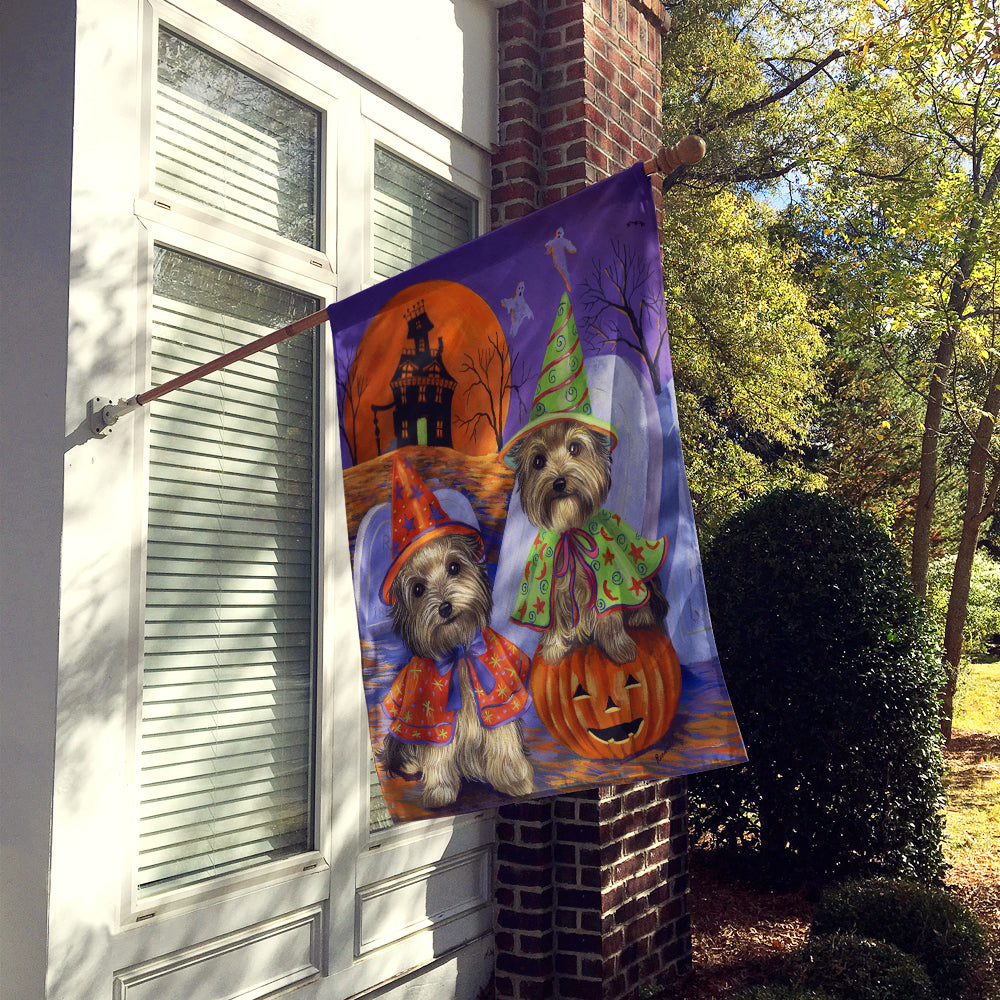 Yorkie Halloween Haunted House Flag Canvas House Size PPP3241CHF  the-store.com.