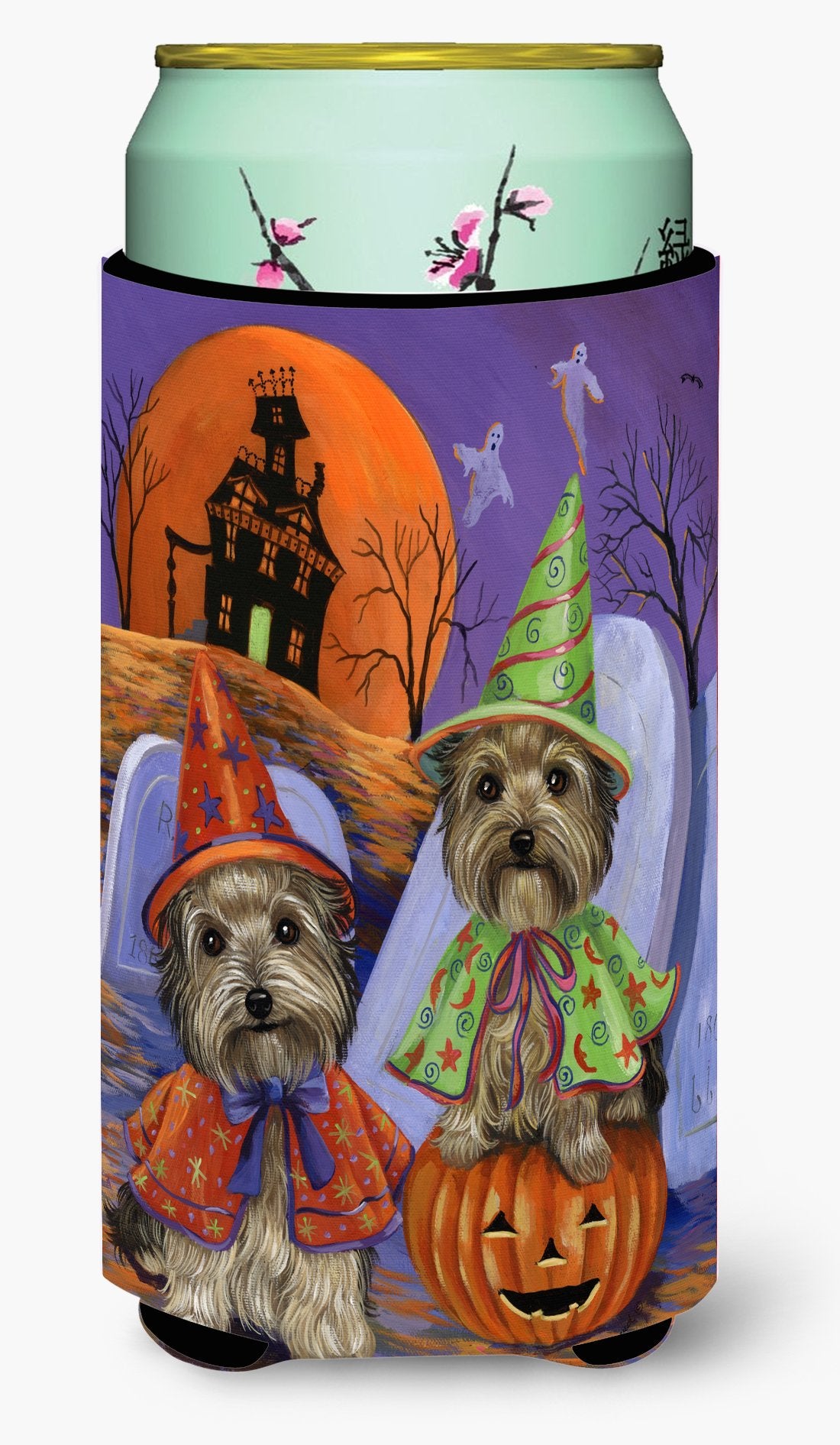 Yorkie Halloween Haunted House Tall Boy Hugger PPP3241TBC by Caroline's Treasures