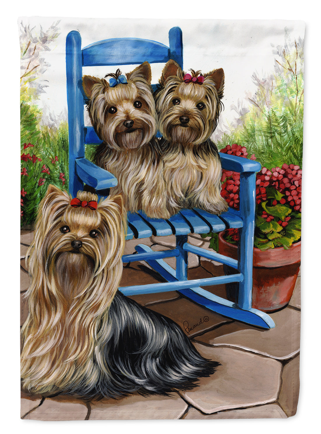 Yorkie Patio Sweethearts Flag Garden Size PPP3242GF  the-store.com.