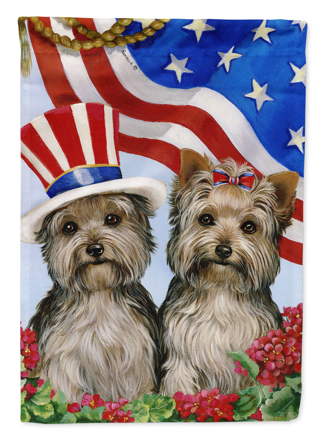 Yorkie USA Flag Garden Size PPP3245GF  the-store.com.