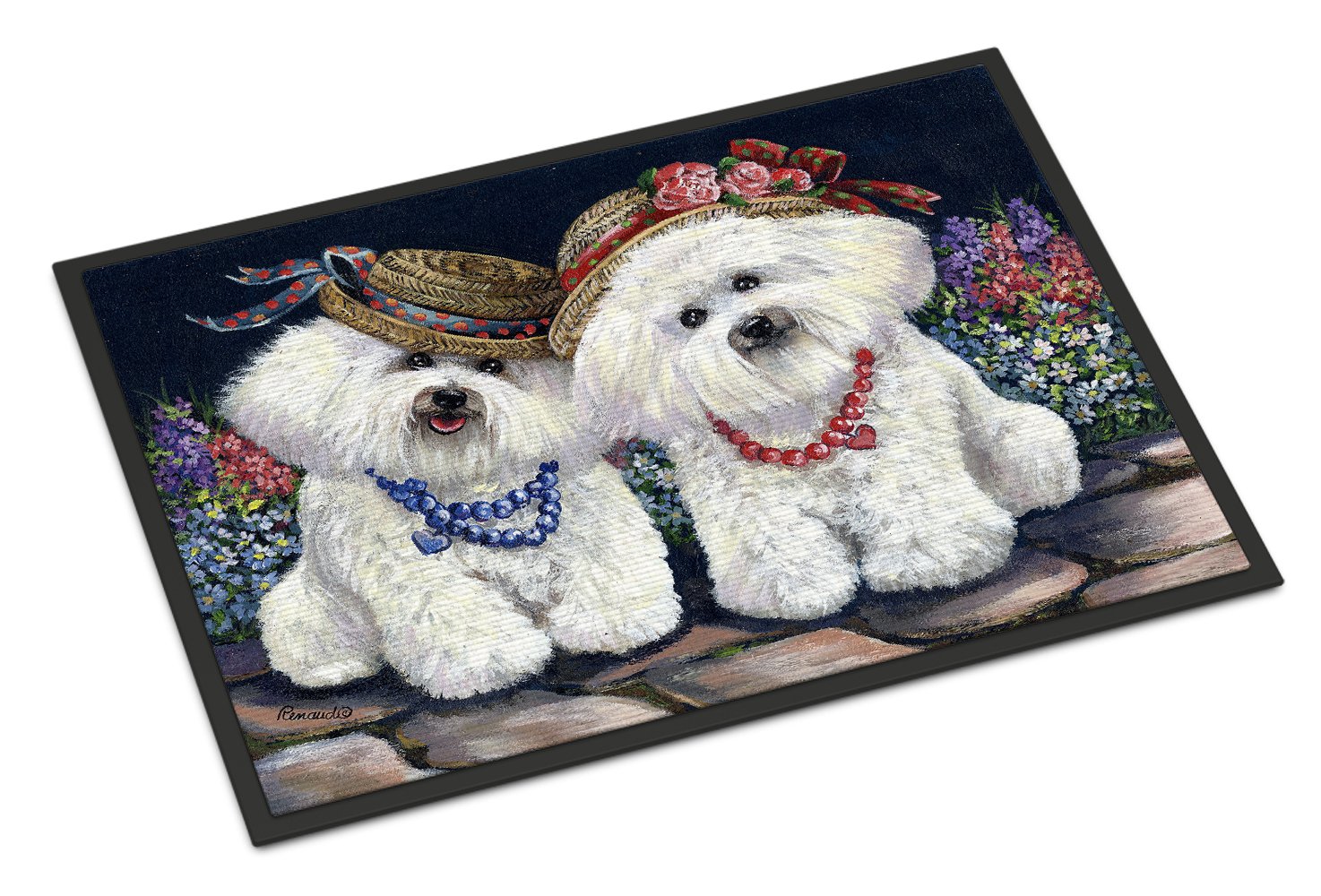 Bichon Frise Sisters Indoor or Outdoor Mat 24x36 PPP3247JMAT by Caroline's Treasures