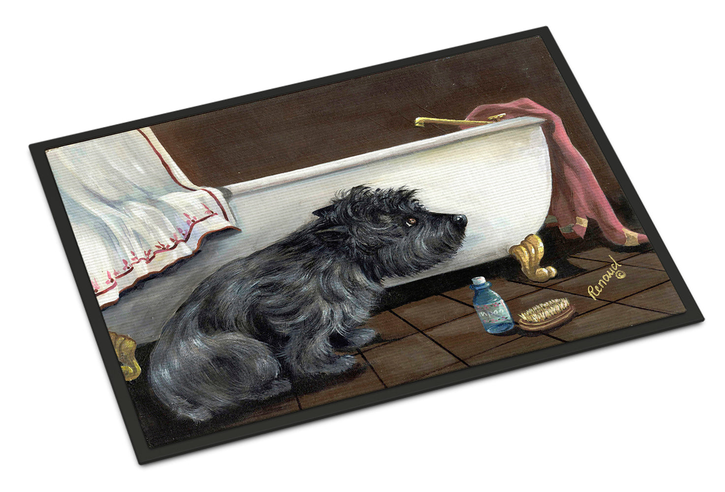 Cairn Terrier Bath Time Indoor or Outdoor Mat 18x27 PPP3250MAT - the-store.com