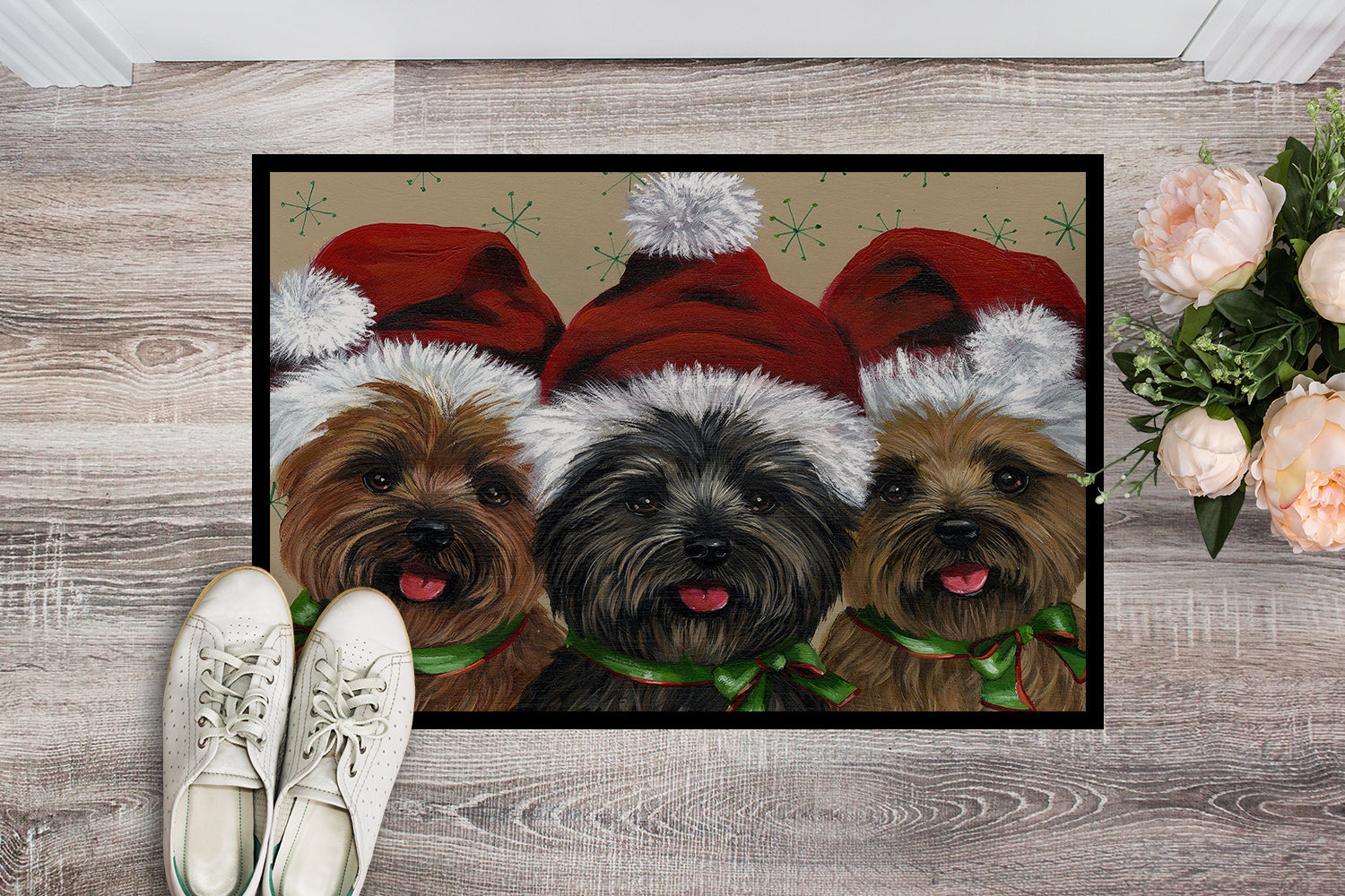 Cairn Terrier Christmas Ceaser and Co Indoor or Outdoor Mat 18x27 PPP3251MAT - the-store.com