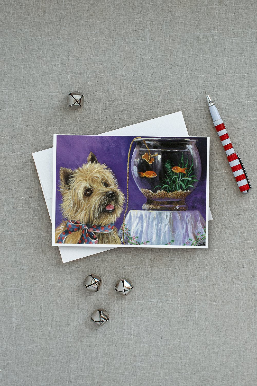 Cairn Terrier Gone Fishing Greeting Cards and Envelopes Pack of 8 - the-store.com
