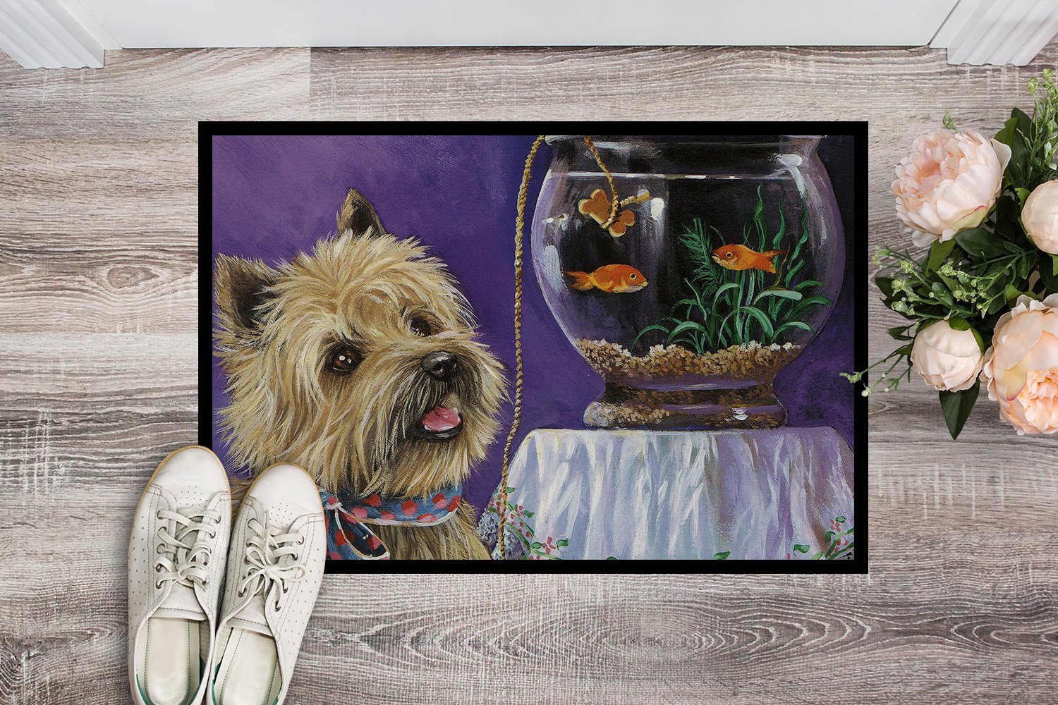 Cairn Terrier Gone Fishing Indoor or Outdoor Mat 24x36 PPP3252JMAT by Caroline's Treasures