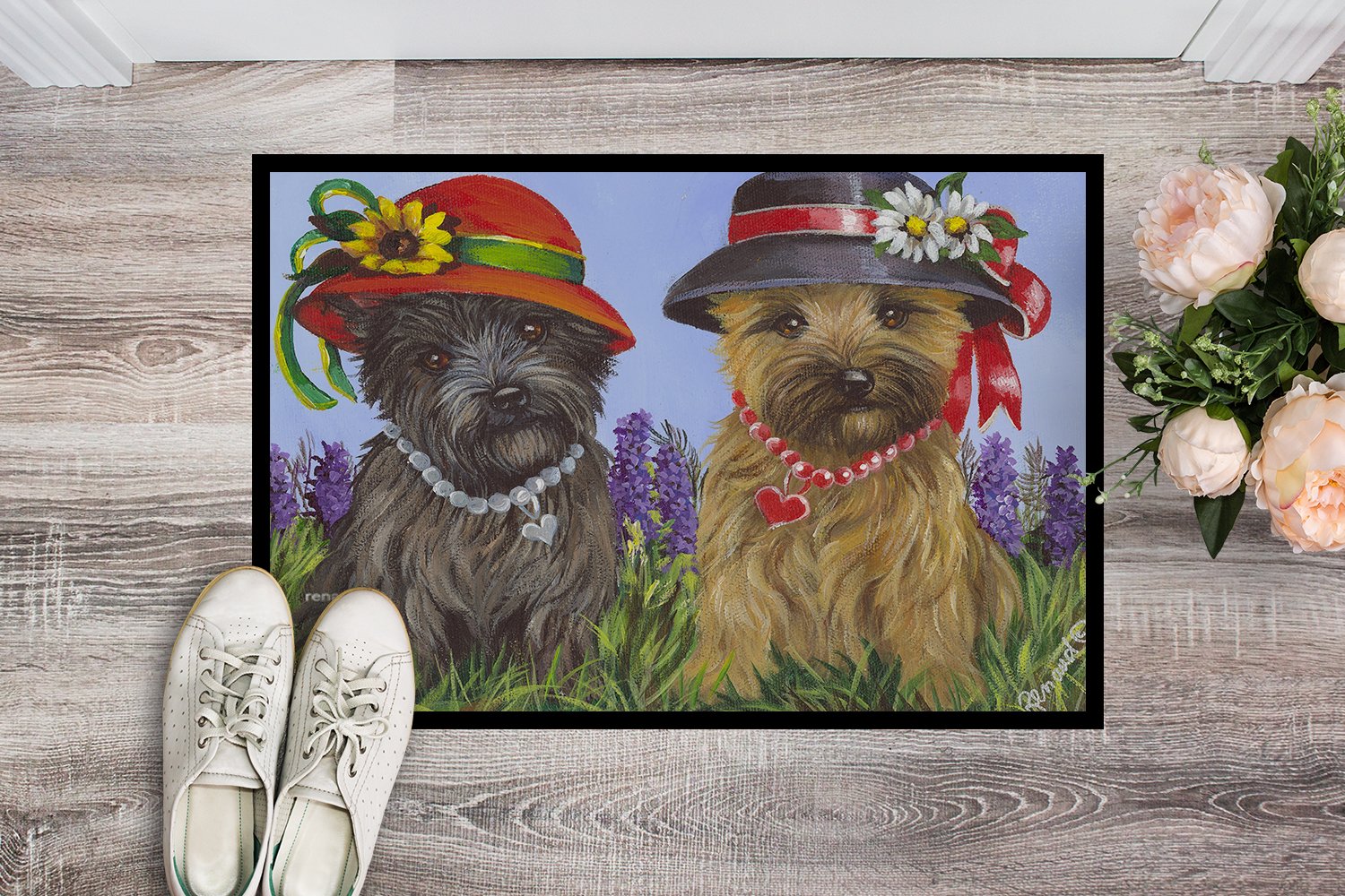 Cairn Terrier Sisters Indoor or Outdoor Mat 24x36 PPP3254JMAT by Caroline's Treasures