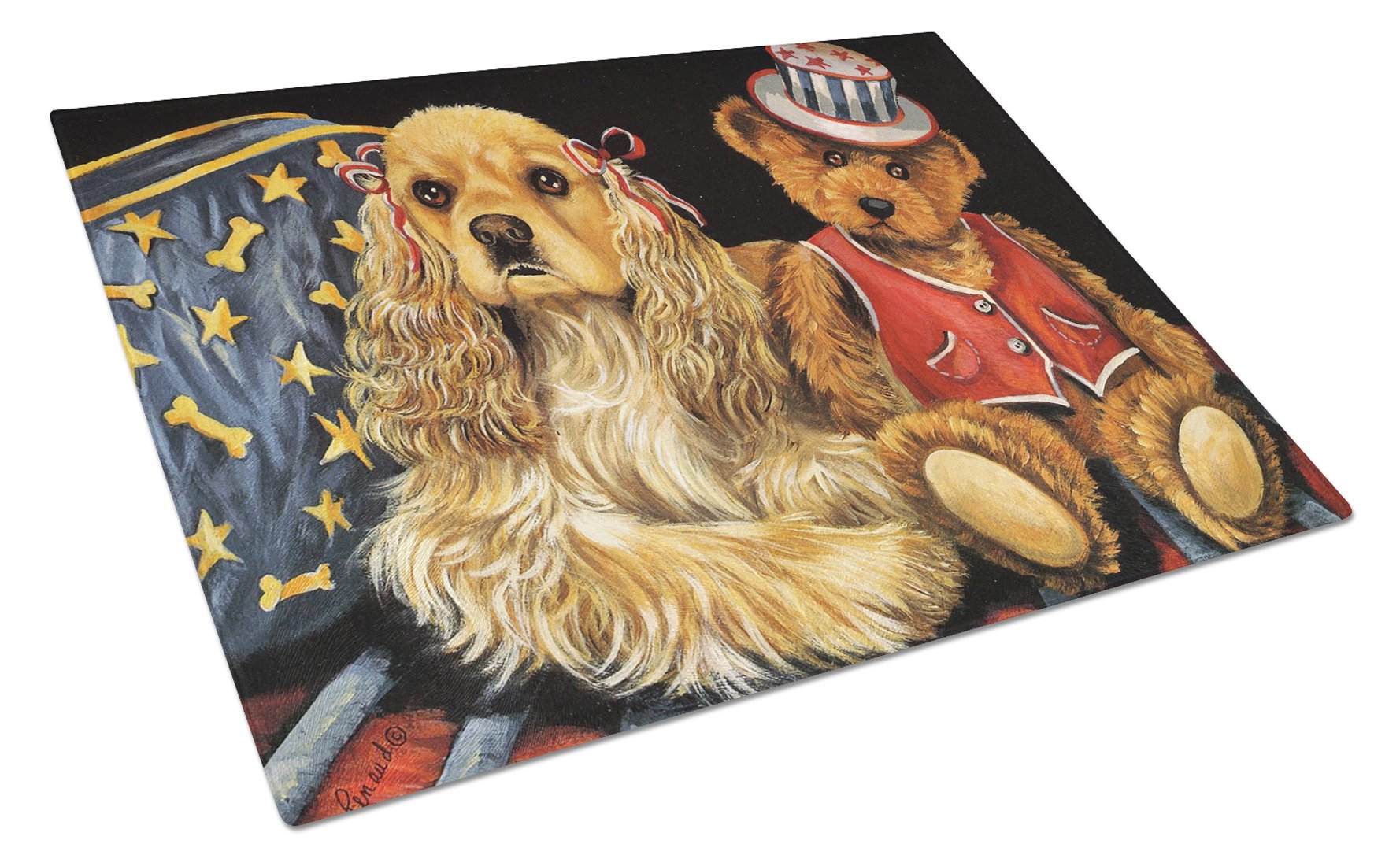 Buy this Cocker Spaniel Annie and Henri Glass Cutting Board Large PPP3256LCB