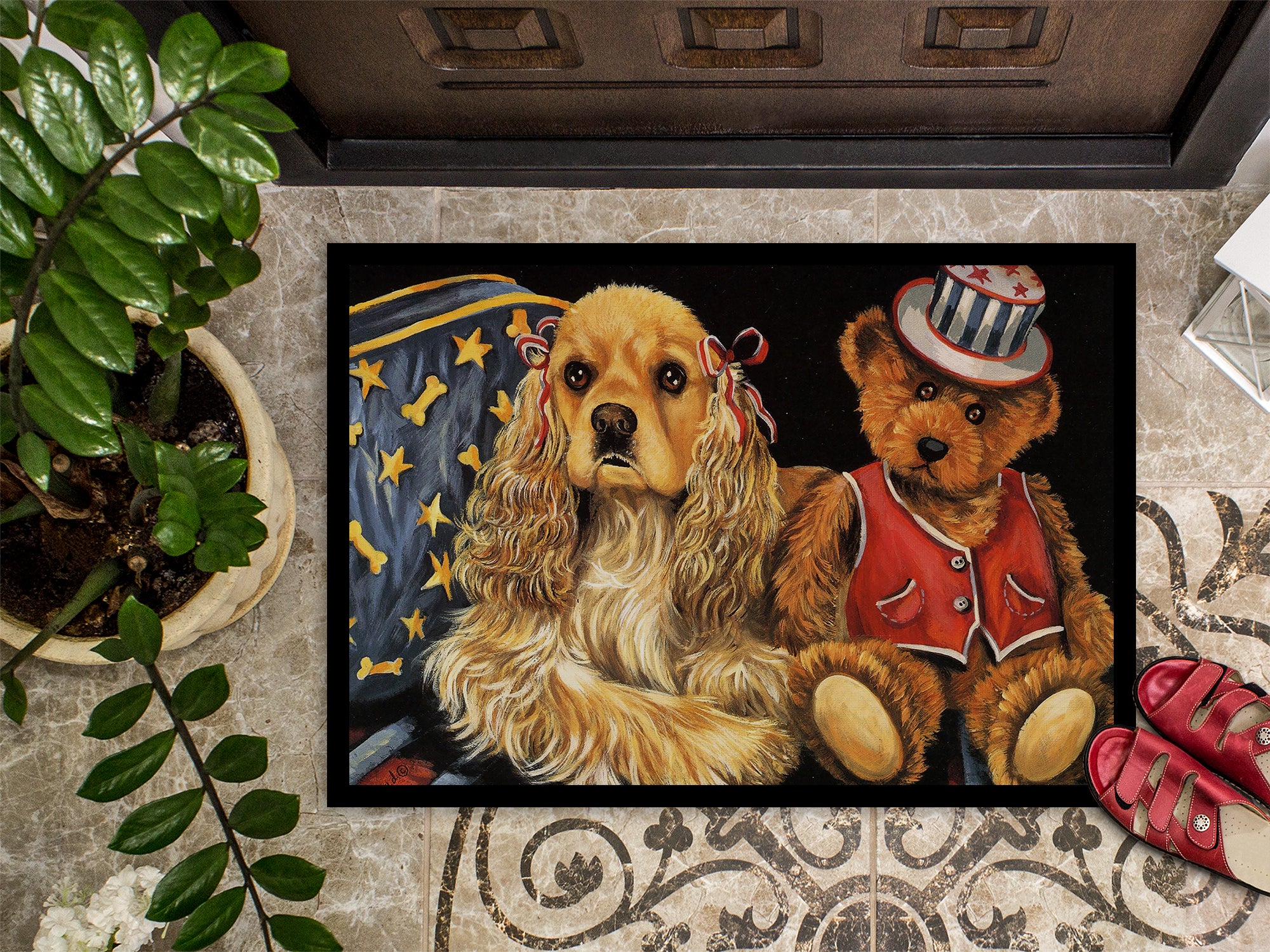 Cocker Spaniel Annie and Henri Indoor or Outdoor Mat 18x27 PPP3256MAT - the-store.com