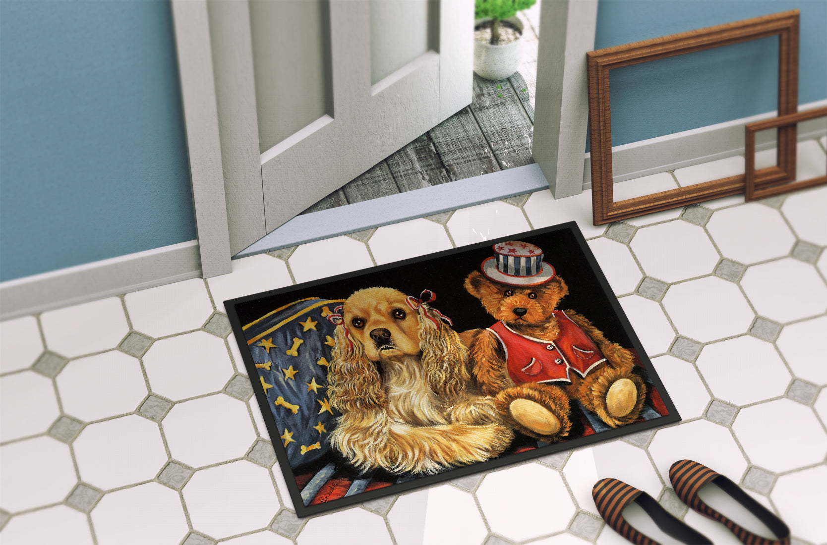 Cocker Spaniel Annie and Henri Indoor or Outdoor Mat 18x27 PPP3256MAT - the-store.com