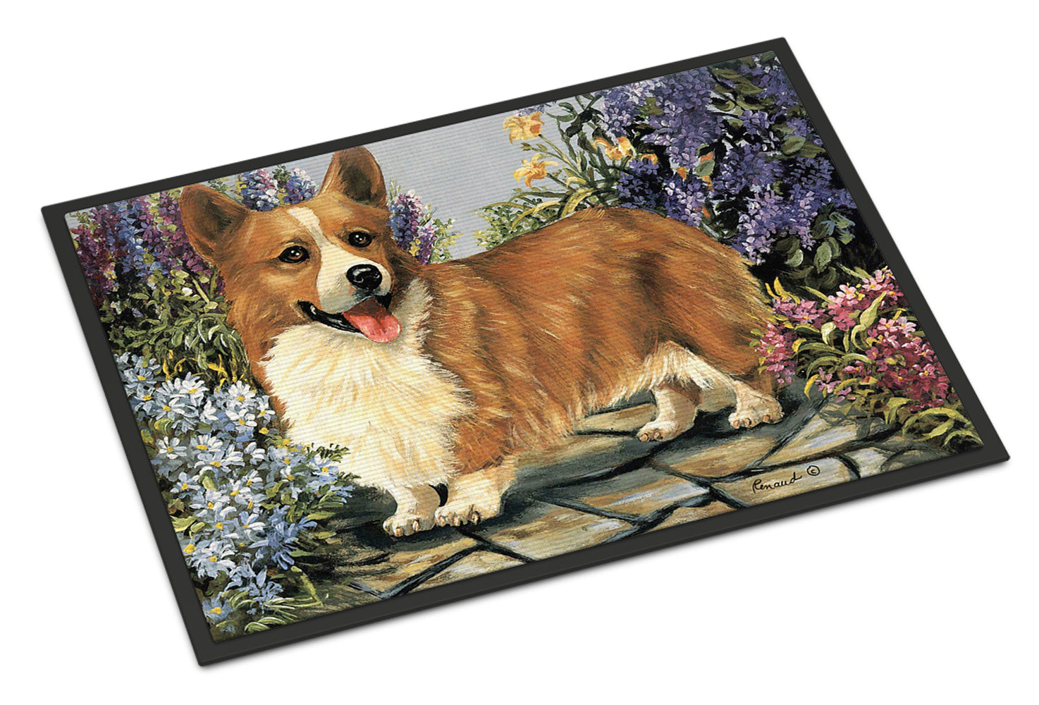 Corgi Garden Georgi Indoor or Outdoor Mat 18x27 PPP3258MAT - the-store.com