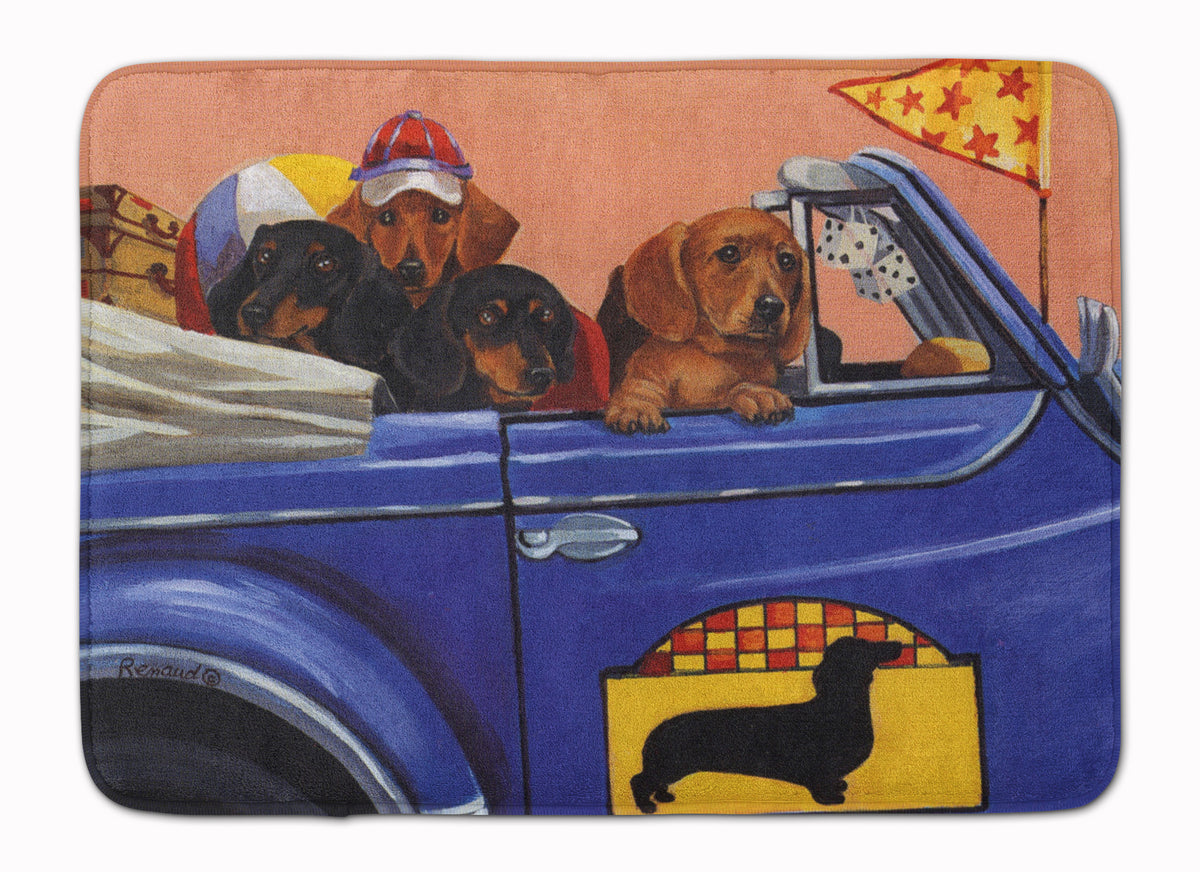 Dachshund Dachsmobile Machine Washable Memory Foam Mat PPP3259RUG - the-store.com