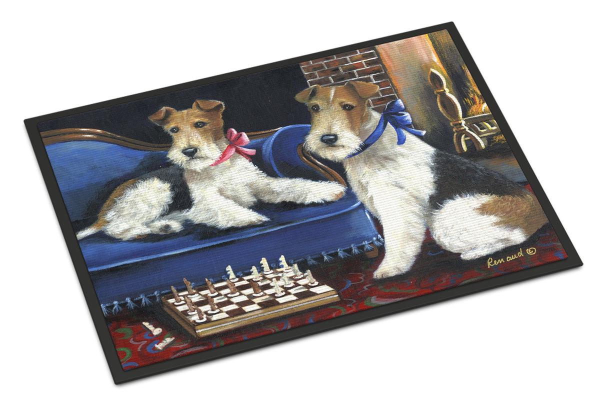 Fox Terrier Checkmates Indoor or Outdoor Mat 18x27 PPP3261MAT - the-store.com