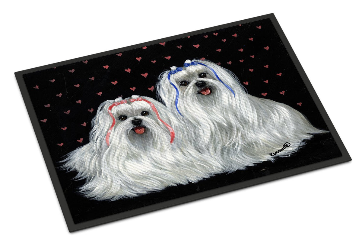 Maltese Sweethearts Indoor or Outdoor Mat 24x36 PPP3263JMAT by Caroline&#39;s Treasures