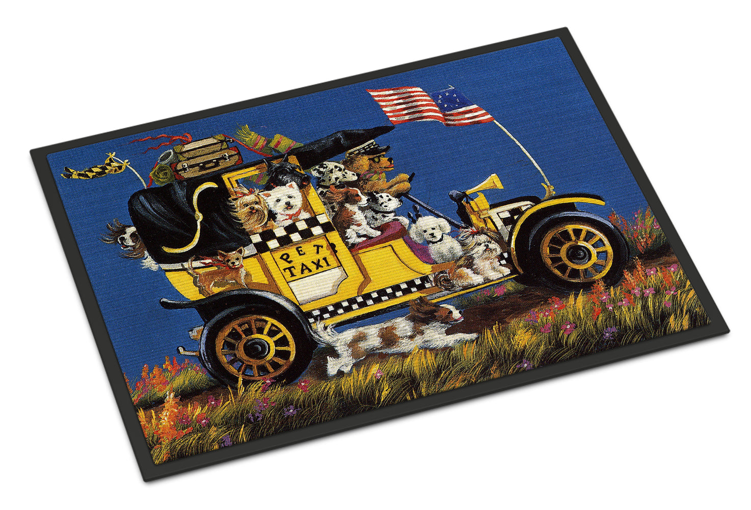 Pet Taxi Multiple Dog Breeds Indoor or Outdoor Mat 18x27 PPP3264MAT - the-store.com