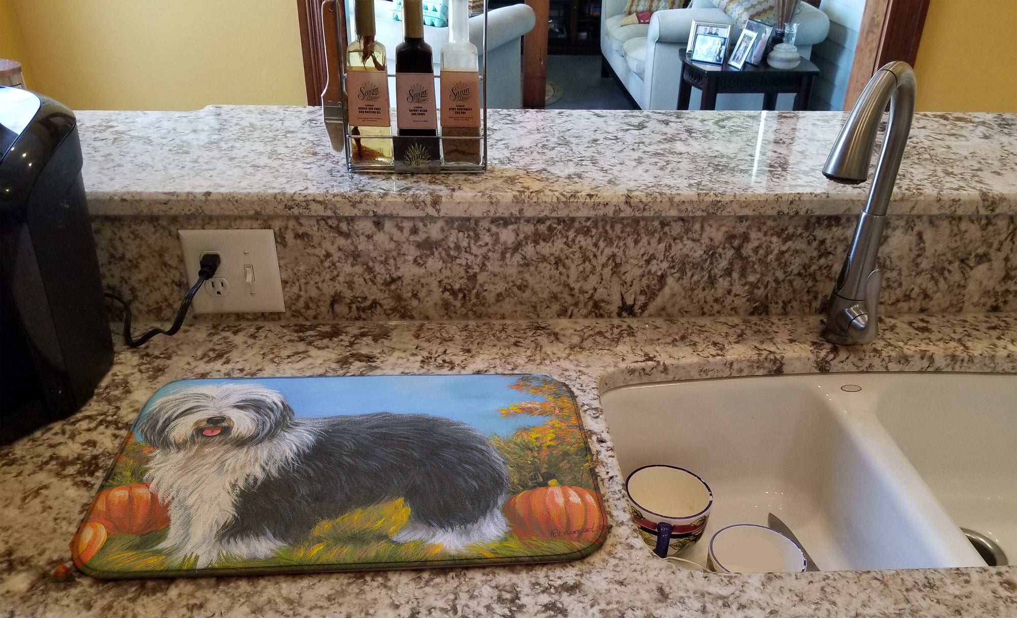 Old English Sheepdog Ocotoberfest Dish Drying Mat PPP3265DDM  the-store.com.