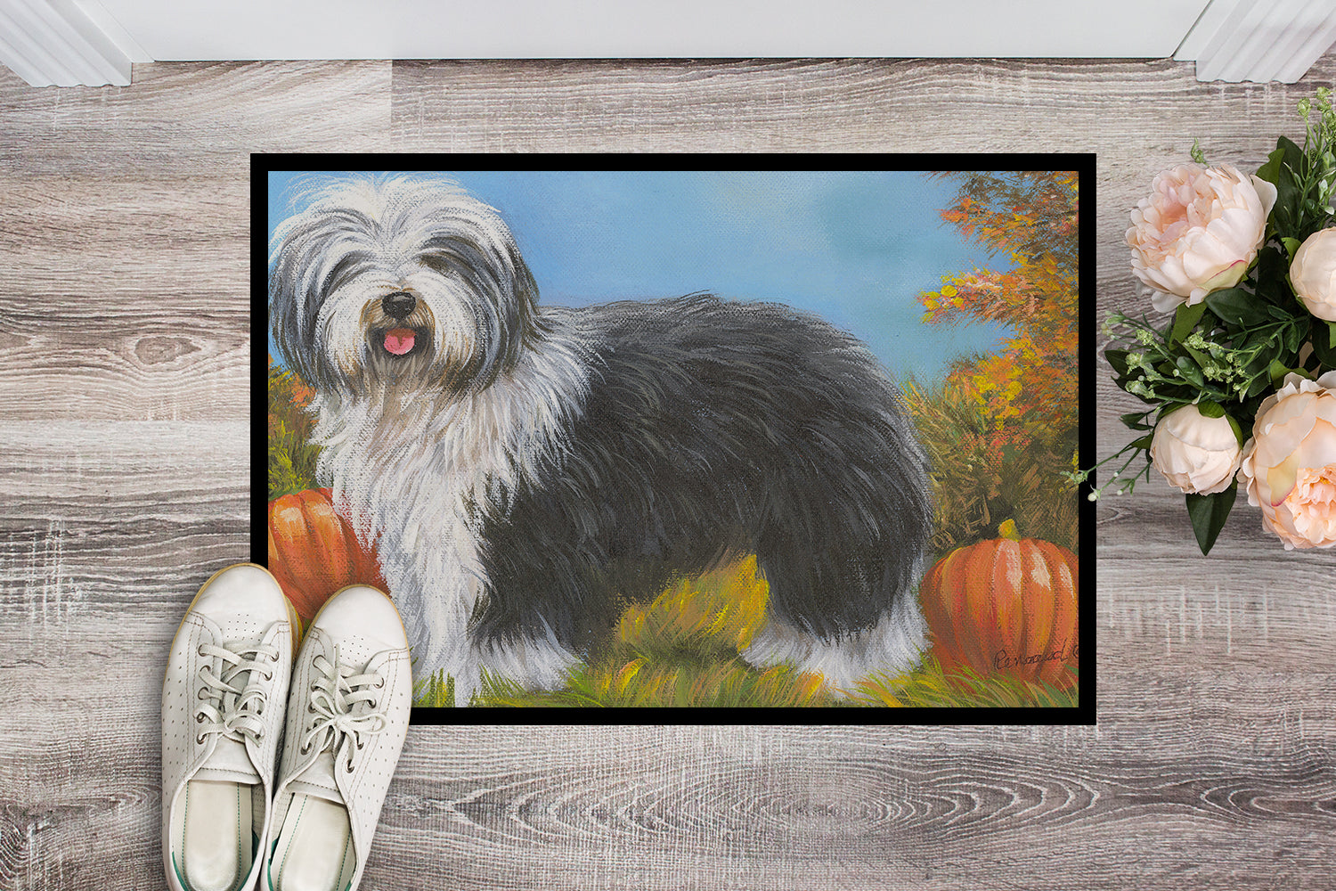 Old English Sheepdog Ocotoberfest Indoor or Outdoor Mat 18x27 PPP3265MAT - the-store.com