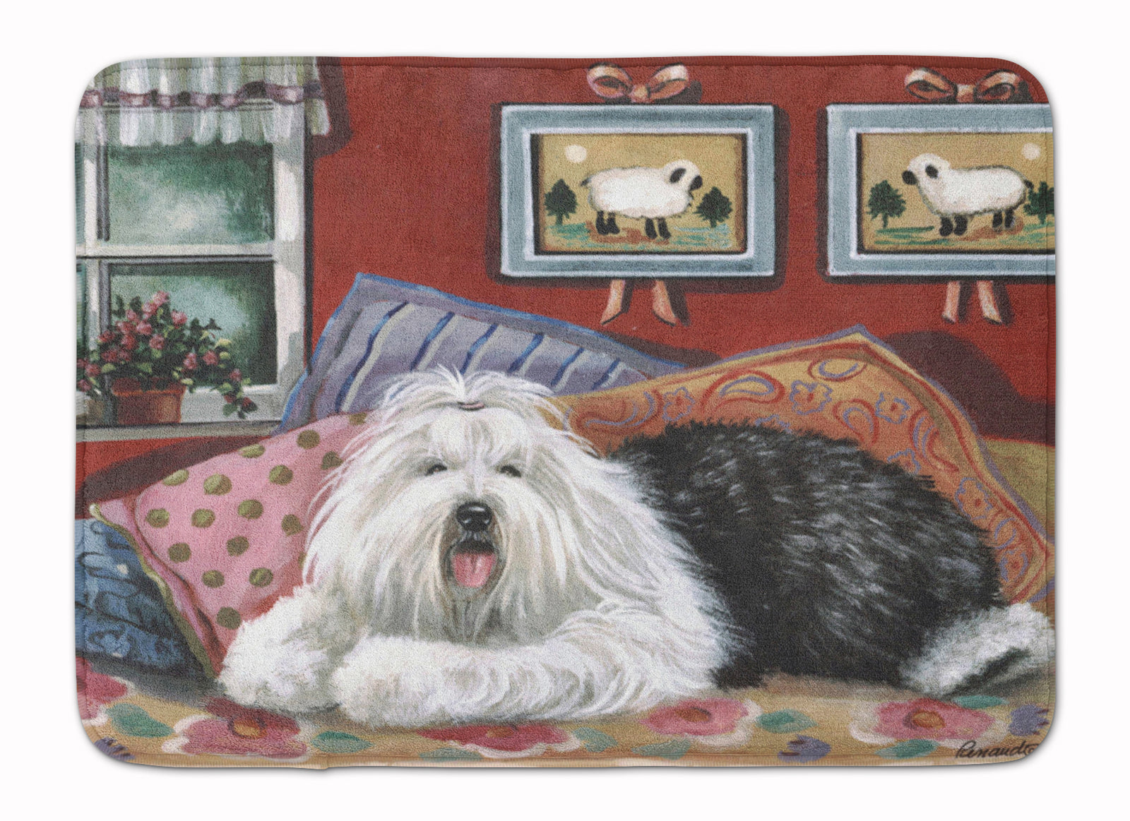 Old English Sheepdog Sweet Dreams Machine Washable Memory Foam Mat PPP3266RUG - the-store.com