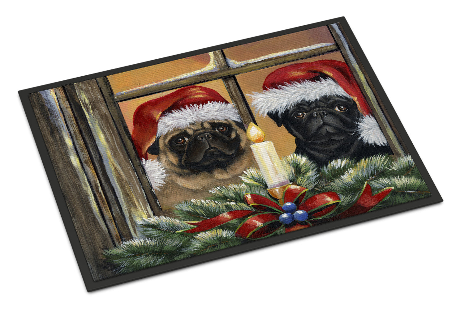 Pug Christmas Anticipation Indoor or Outdoor Mat 18x27 PPP3268MAT - the-store.com