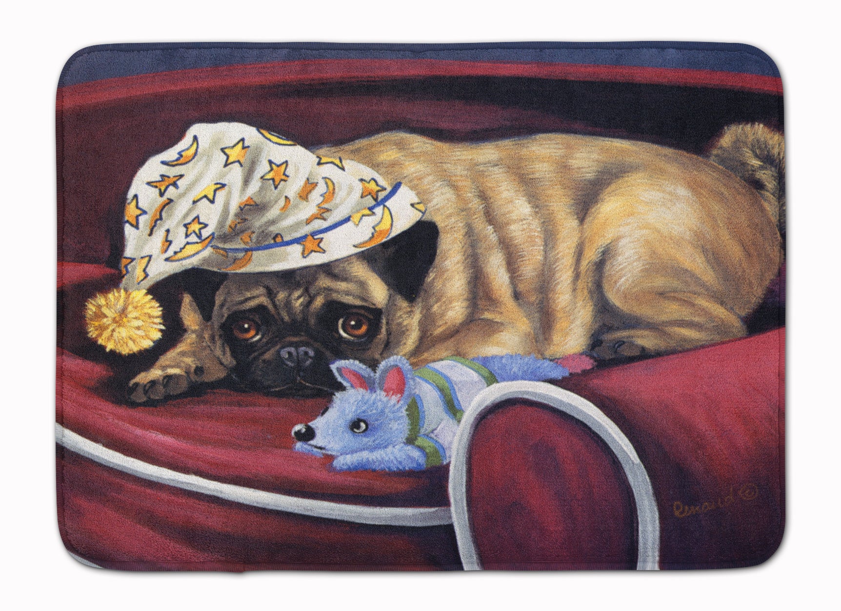 Pug Goodnight Sweetheart Machine Washable Memory Foam Mat PPP3269RUG - the-store.com