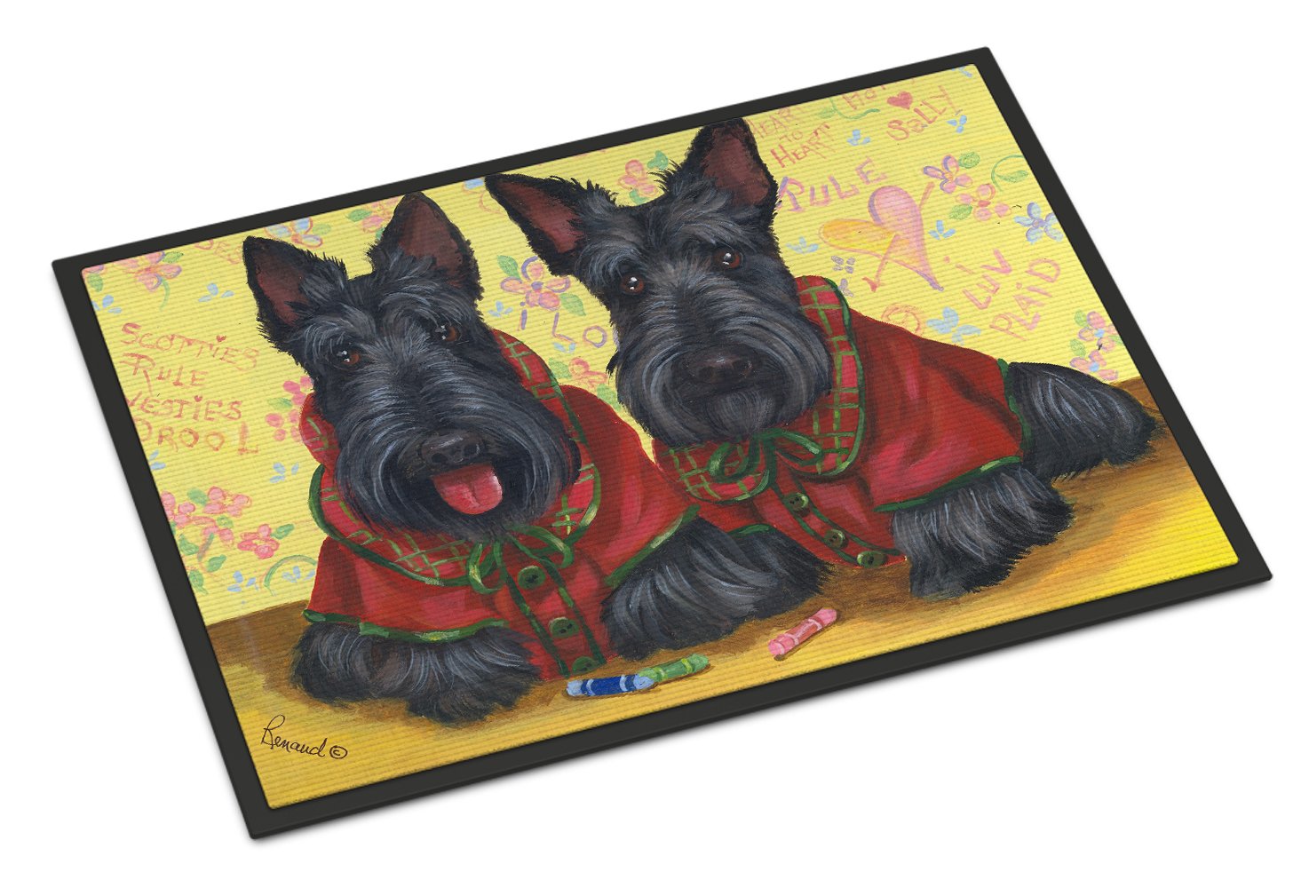 Scottish Terrier Scotties Rule Indoor or Outdoor Mat 24x36 PPP3271JMAT by Caroline's Treasures