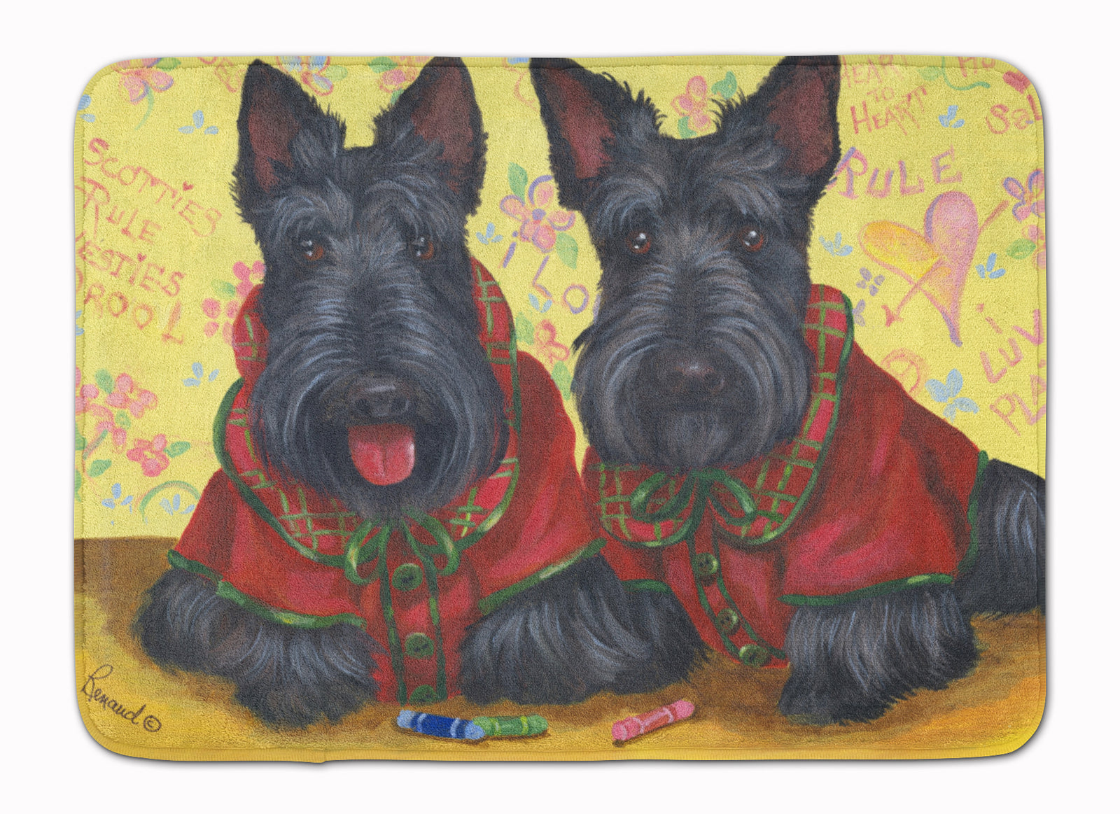 Scottish Terrier Scotties Rule Machine Washable Memory Foam Mat PPP3271RUG - the-store.com