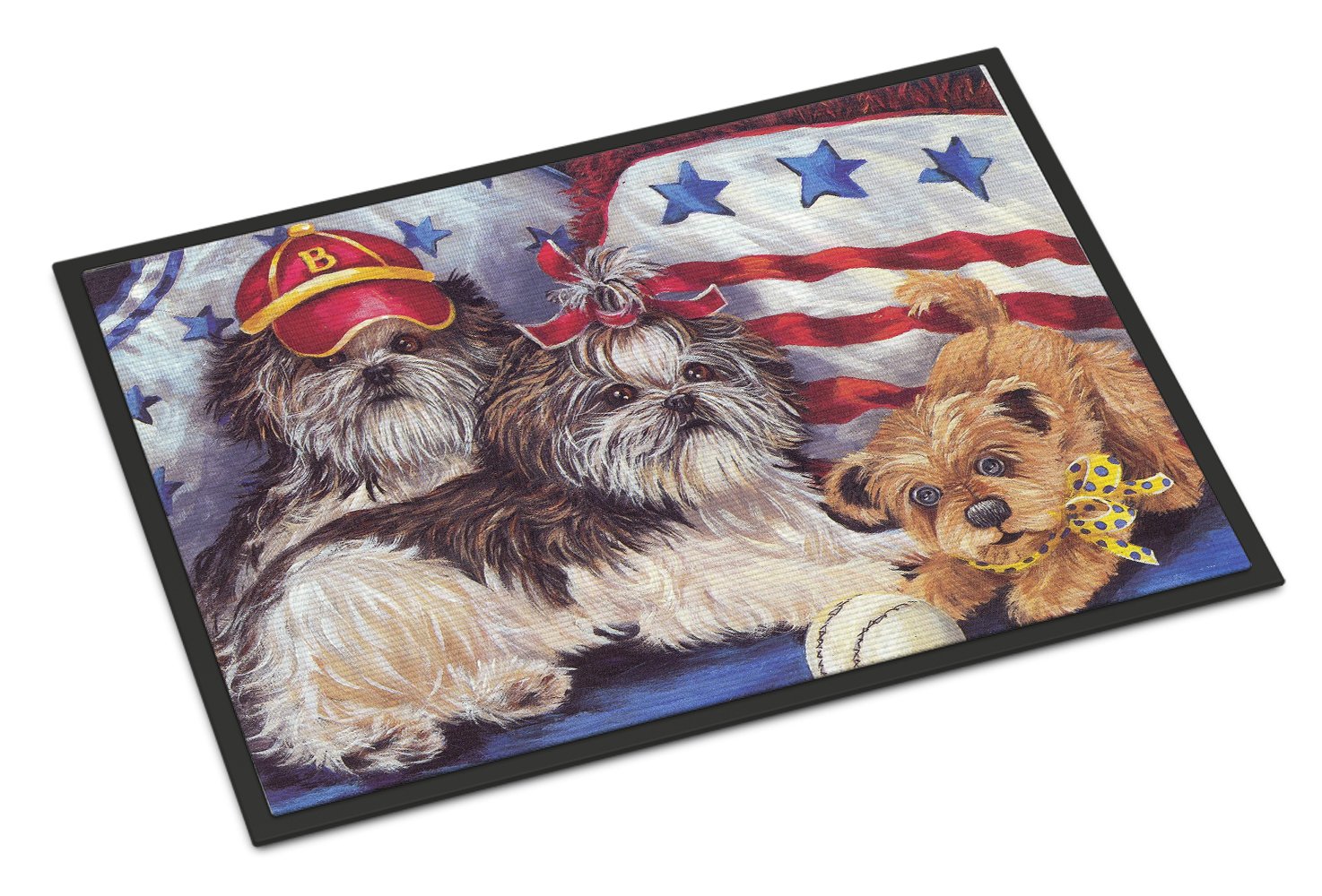 Shih Tzu Americana Sweethearts Indoor or Outdoor Mat 24x36 PPP3273JMAT by Caroline's Treasures