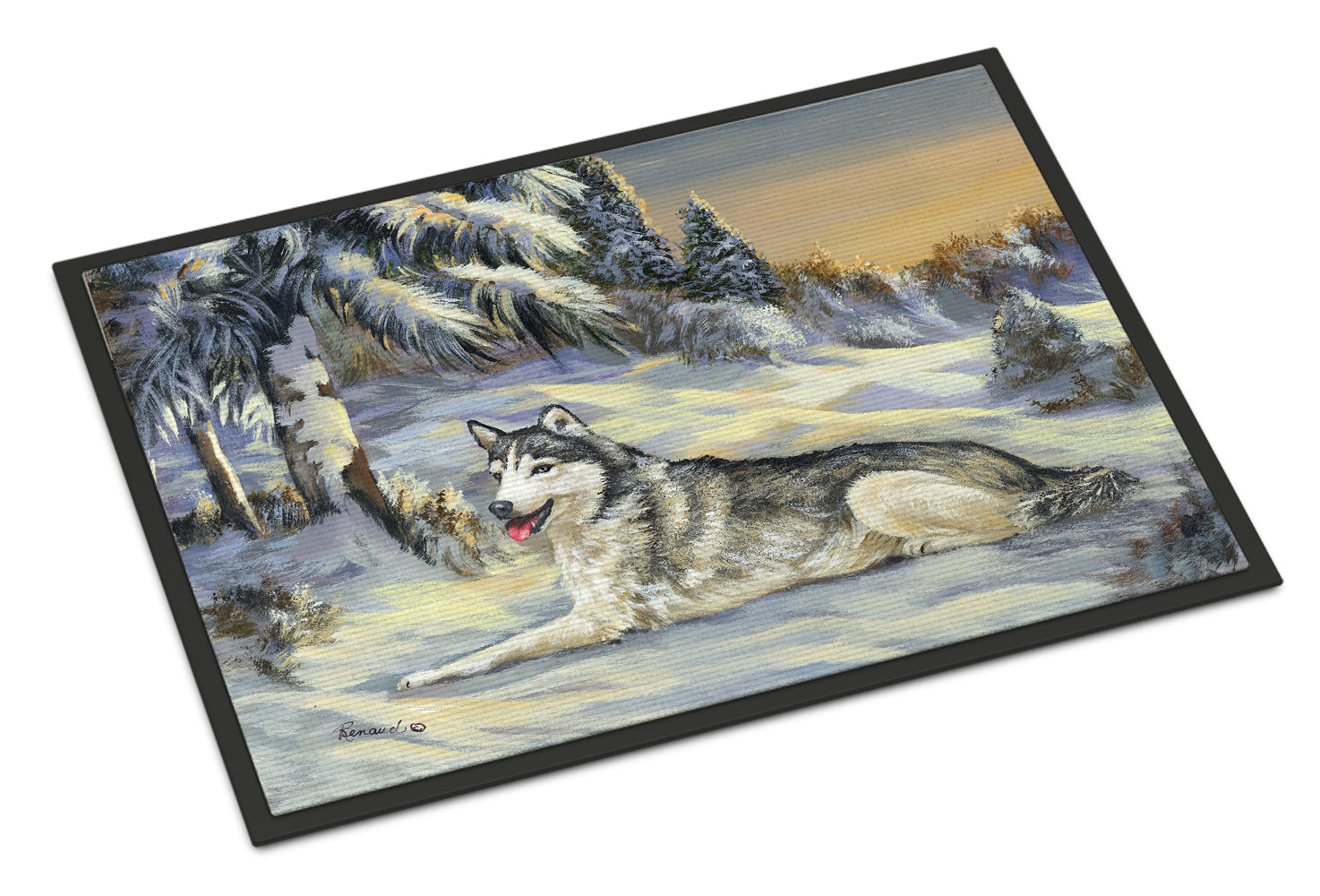 Siberian Husky Winterscape Indoor or Outdoor Mat 18x27 PPP3274MAT - the-store.com