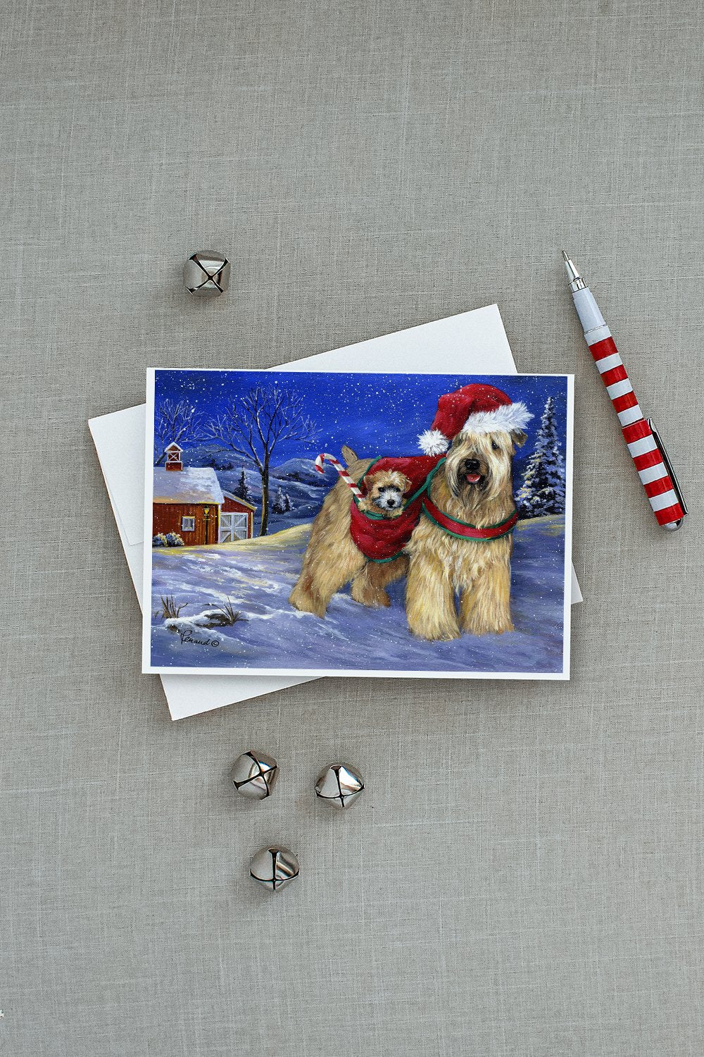 Wheaten Terrier Christmas Greeting Cards and Envelopes Pack of 8 - the-store.com