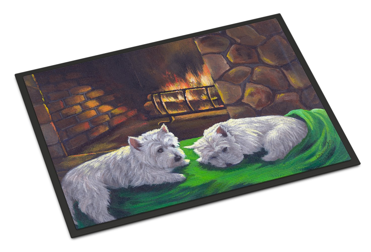 Westie A Winter's Night Indoor or Outdoor Mat 24x36 PPP3276JMAT by Caroline's Treasures