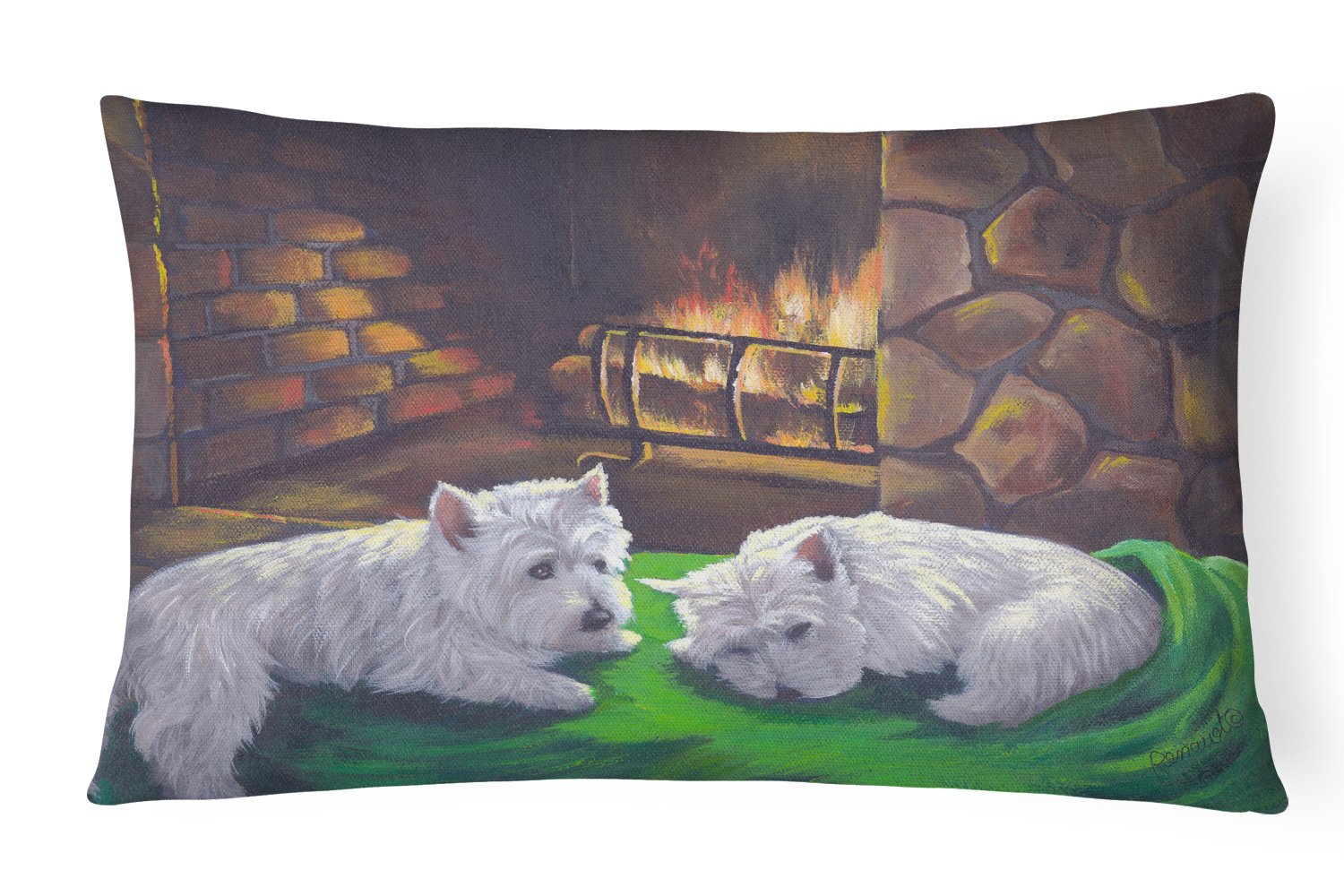 Buy this Westie A Winter's Night Canvas Fabric Decorative Pillow PPP3276PW1216