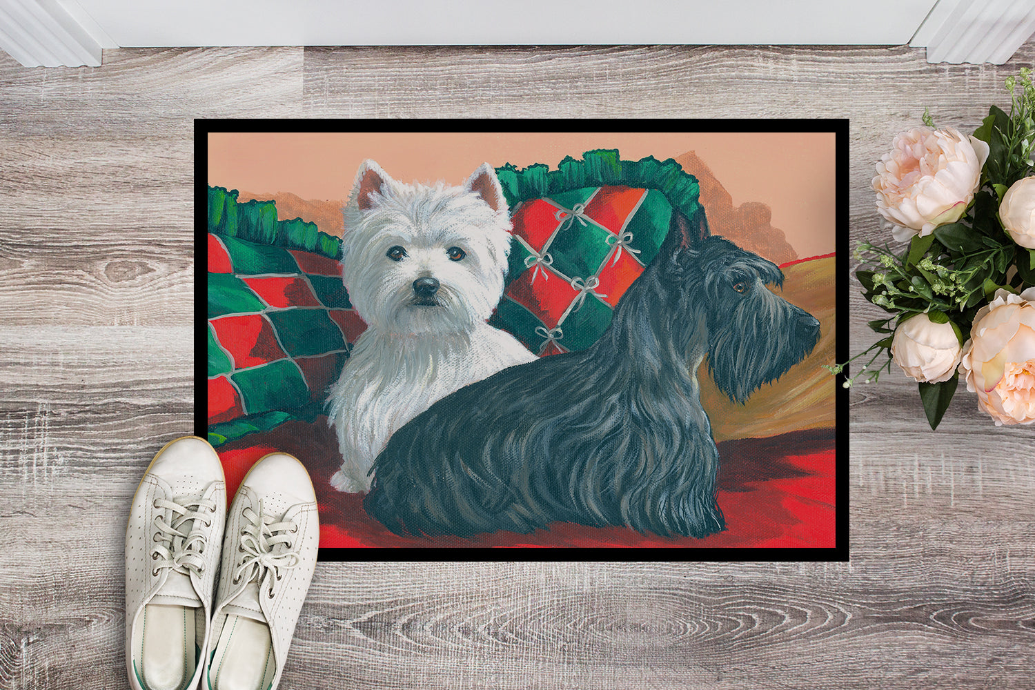 Westie and Scottie Great Scots Indoor or Outdoor Mat 18x27 PPP3277MAT - the-store.com