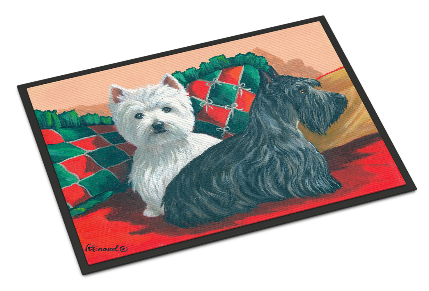 Westie and Scottie Great Scots Indoor or Outdoor Mat 18x27 PPP3277MAT - the-store.com