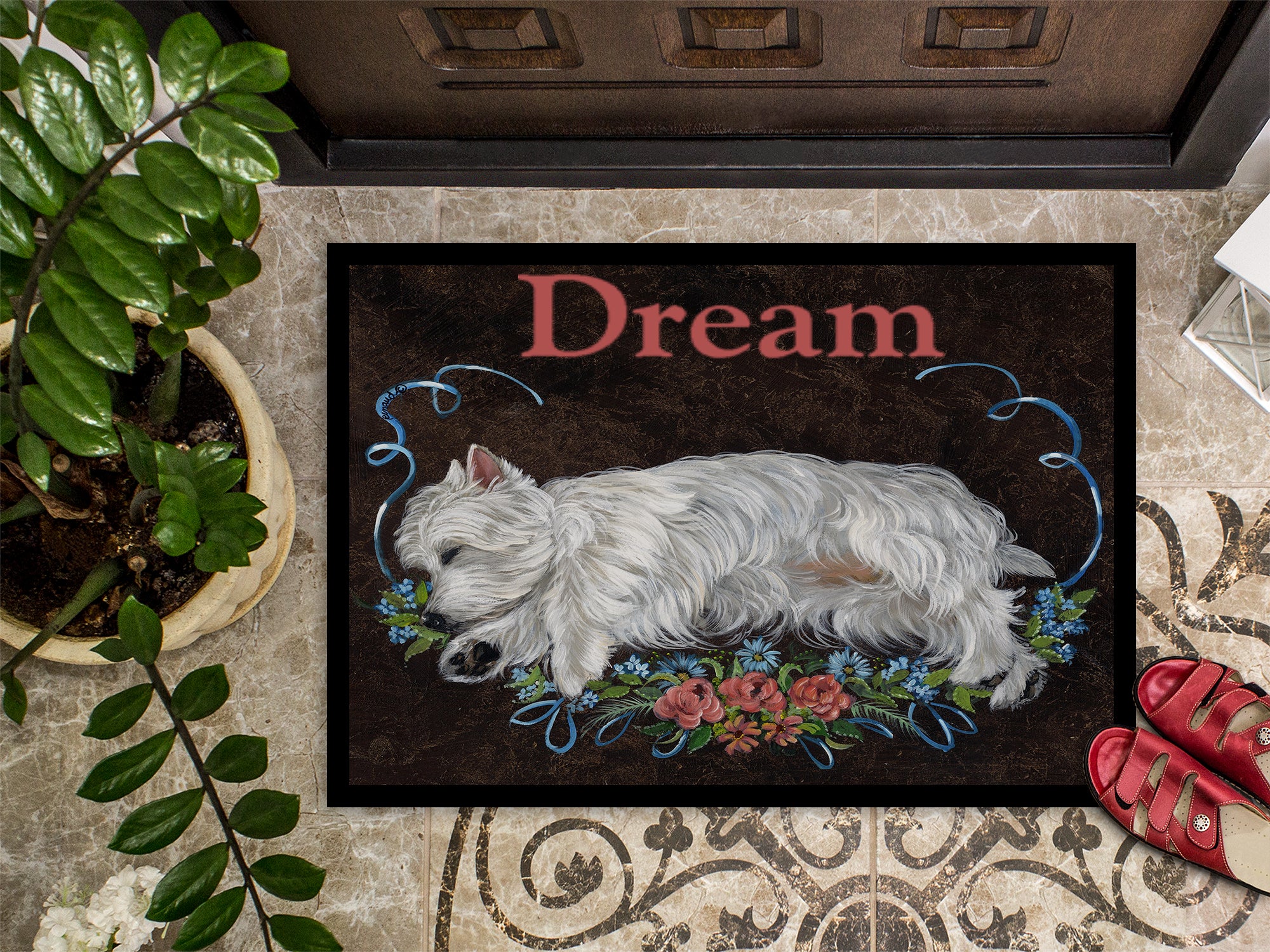 Westie Dream Indoor or Outdoor Mat 18x27 PPP3278MAT - the-store.com