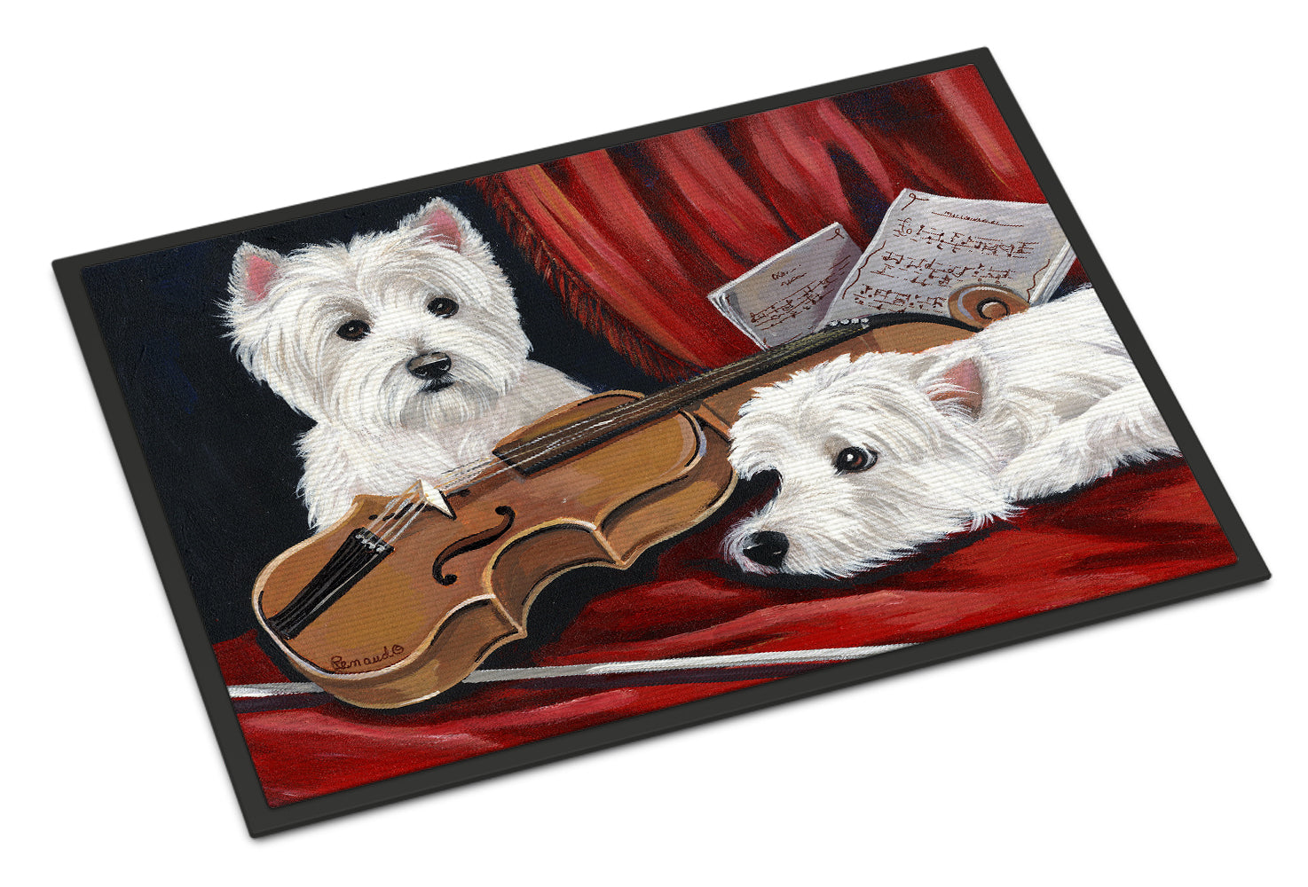 Westie Fiddlers Indoor or Outdoor Mat 18x27 PPP3279MAT - the-store.com