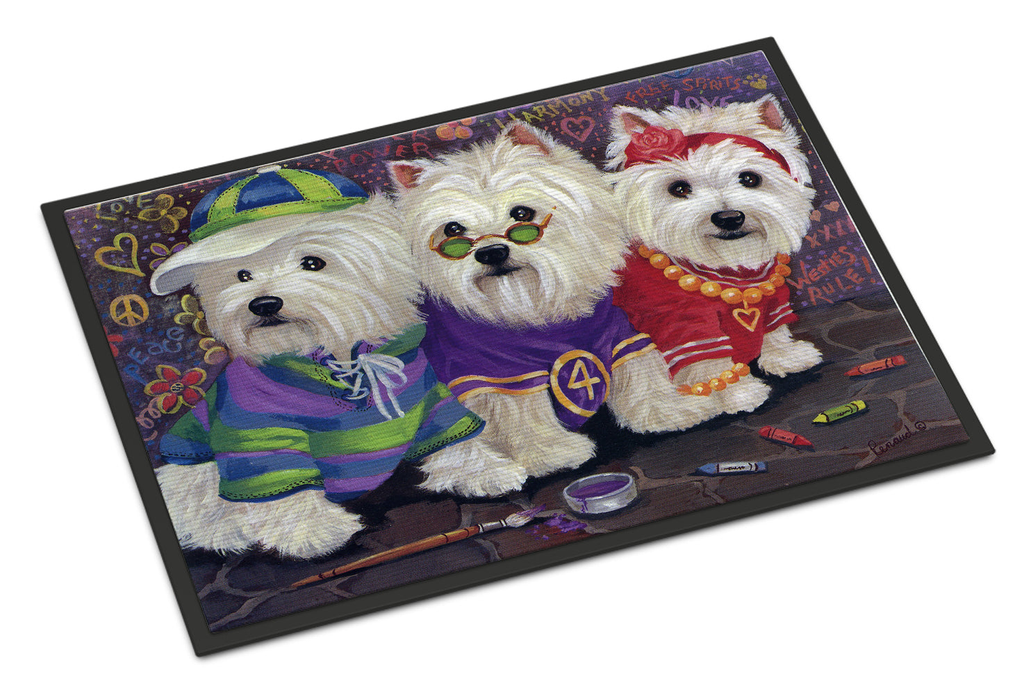 Westie Free Spirits Indoor or Outdoor Mat 18x27 PPP3280MAT - the-store.com