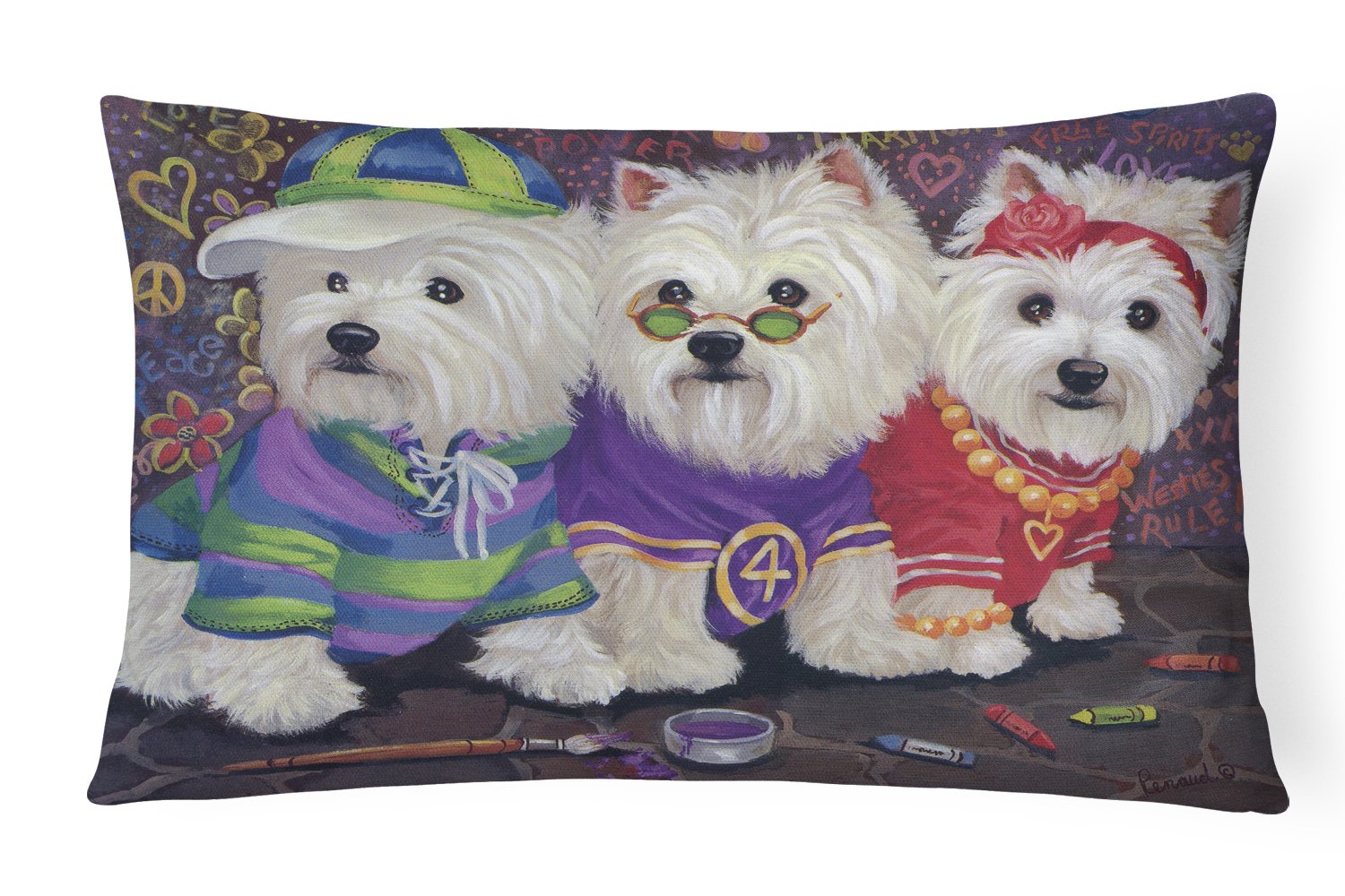 Buy this Westie Free Spirits Canvas Fabric Decorative Pillow PPP3280PW1216