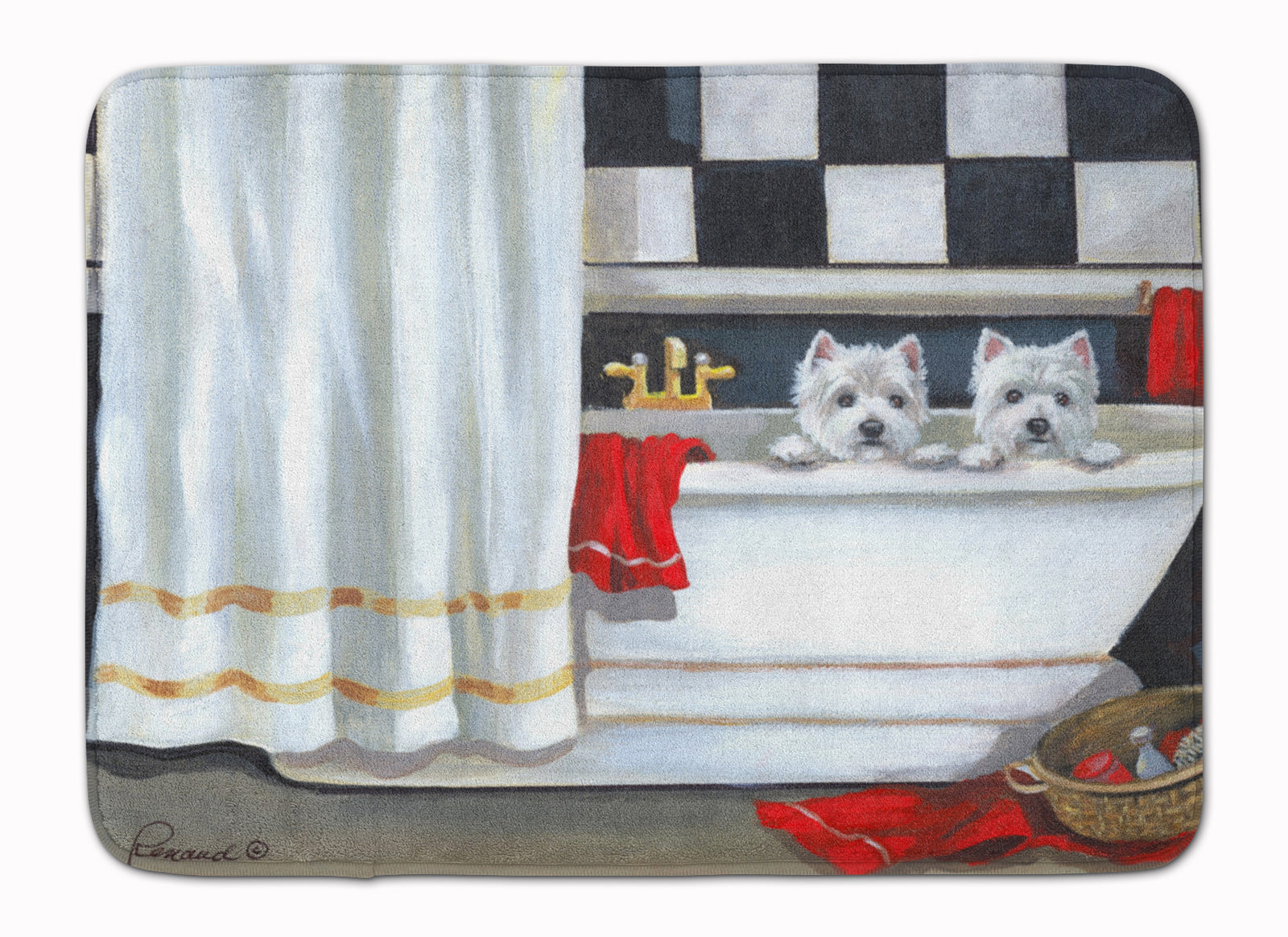 Westie Pour Le Bain Bathtime Machine Washable Memory Foam Mat PPP3281RUG - the-store.com