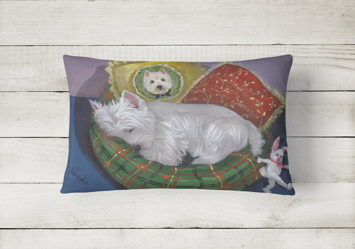 Westie Precious Toto Canvas Fabric Decorative Pillow PPP3282PW1216 - the-store.com