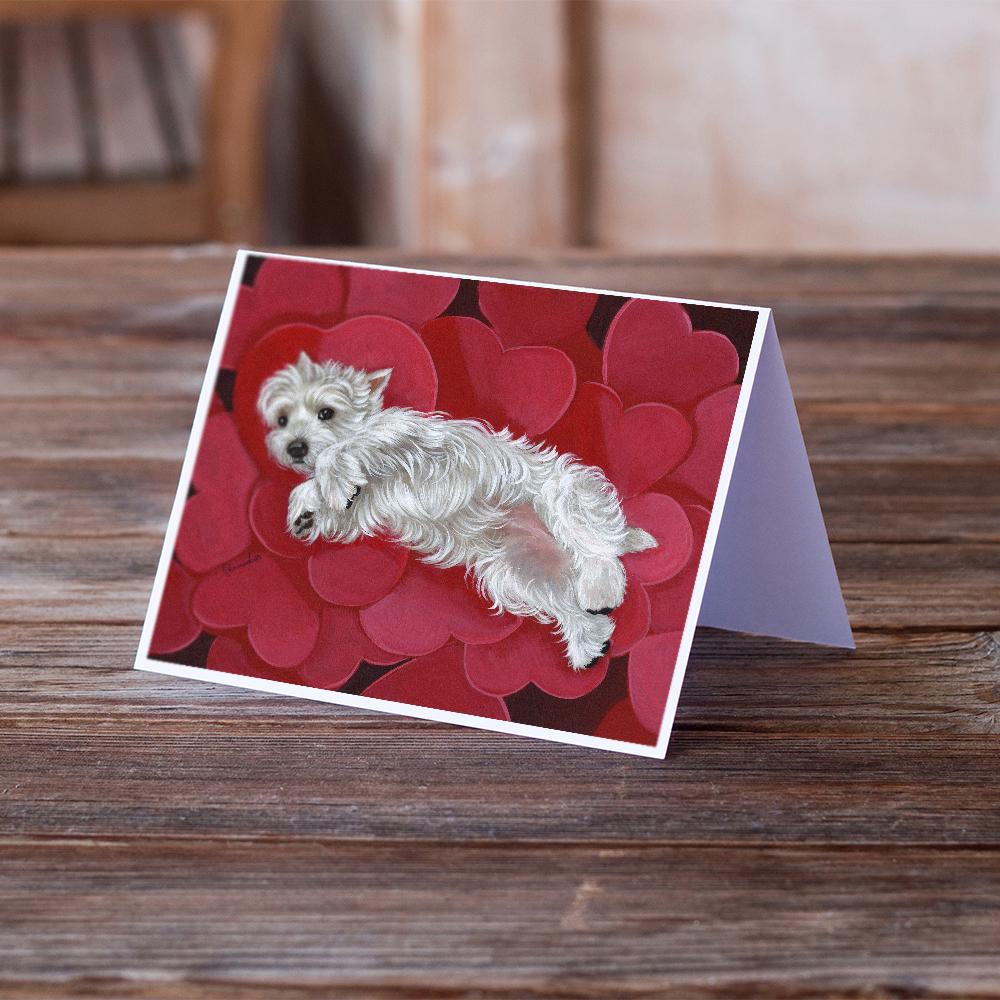 Westie Queen of Hearts Greeting Cards and Envelopes Pack of 8 - the-store.com