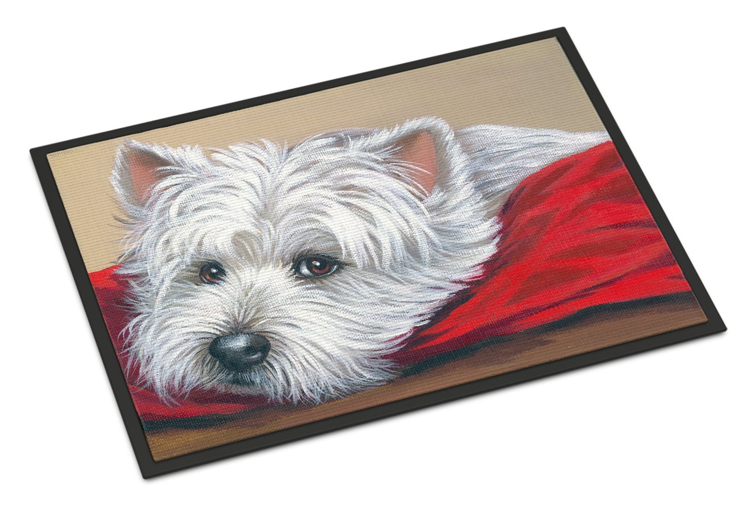 Westie Red Pillow Indoor or Outdoor Mat 24x36 PPP3284JMAT by Caroline's Treasures