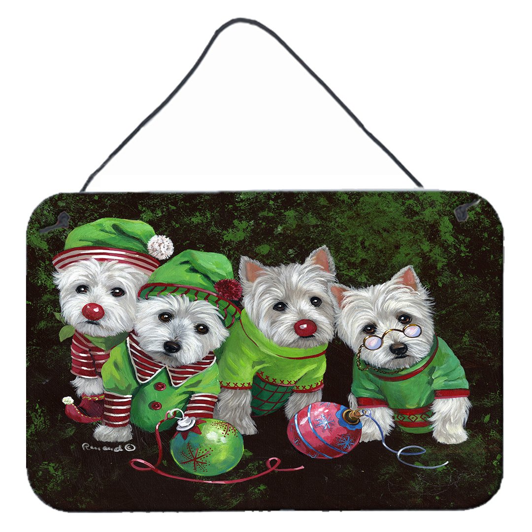 Buy this Westie Christmas Santa's Assistants Wall or Door Hanging Prints PPP3285DS812