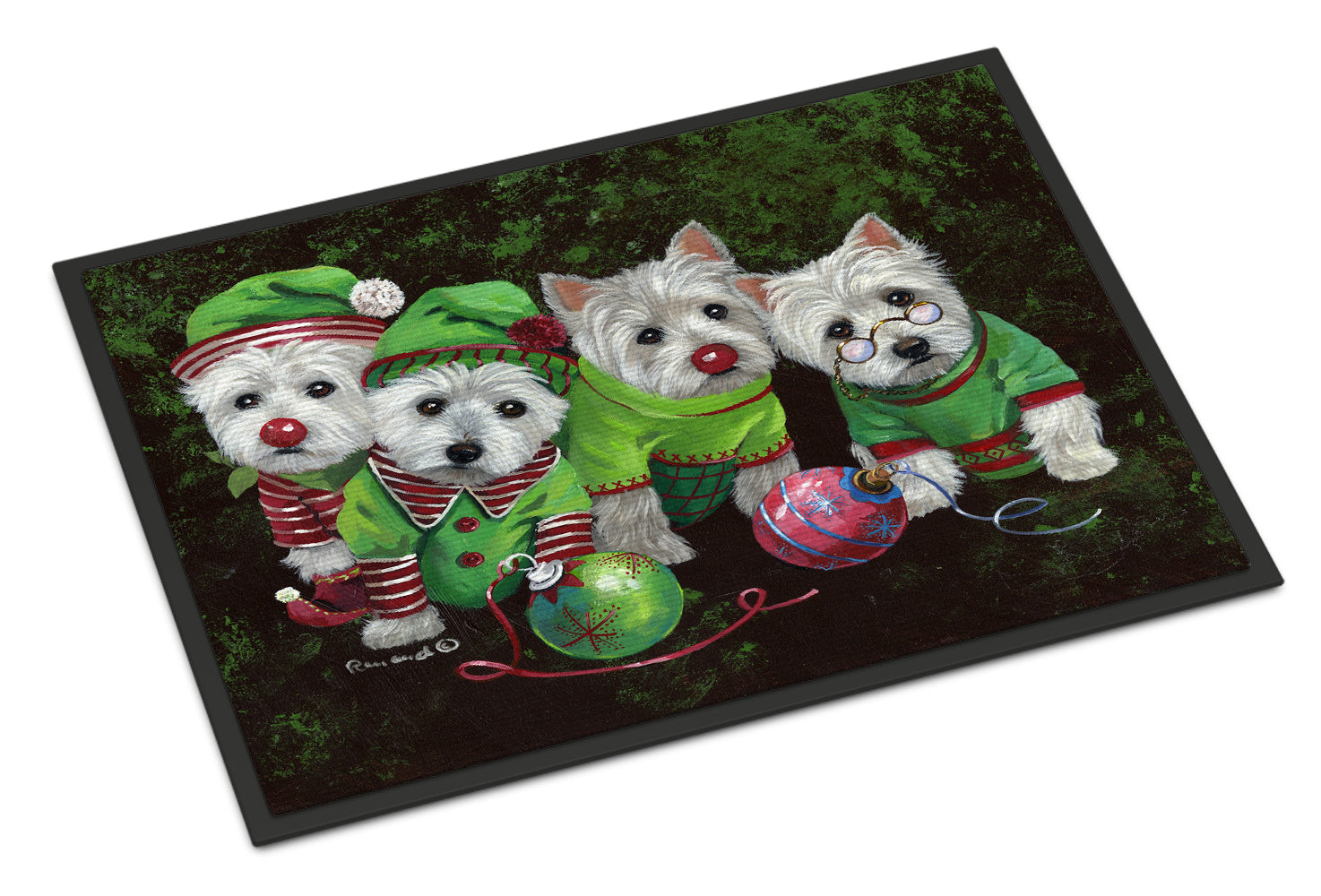 Westie Christmas Santa's Assistants Indoor or Outdoor Mat 18x27 PPP3285MAT - the-store.com