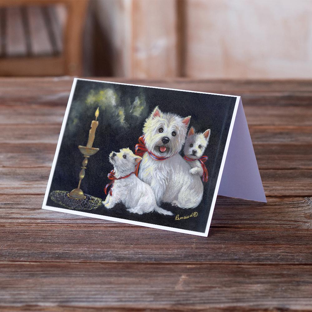 Westie Westie's Aglow Greeting Cards and Envelopes Pack of 8 - the-store.com