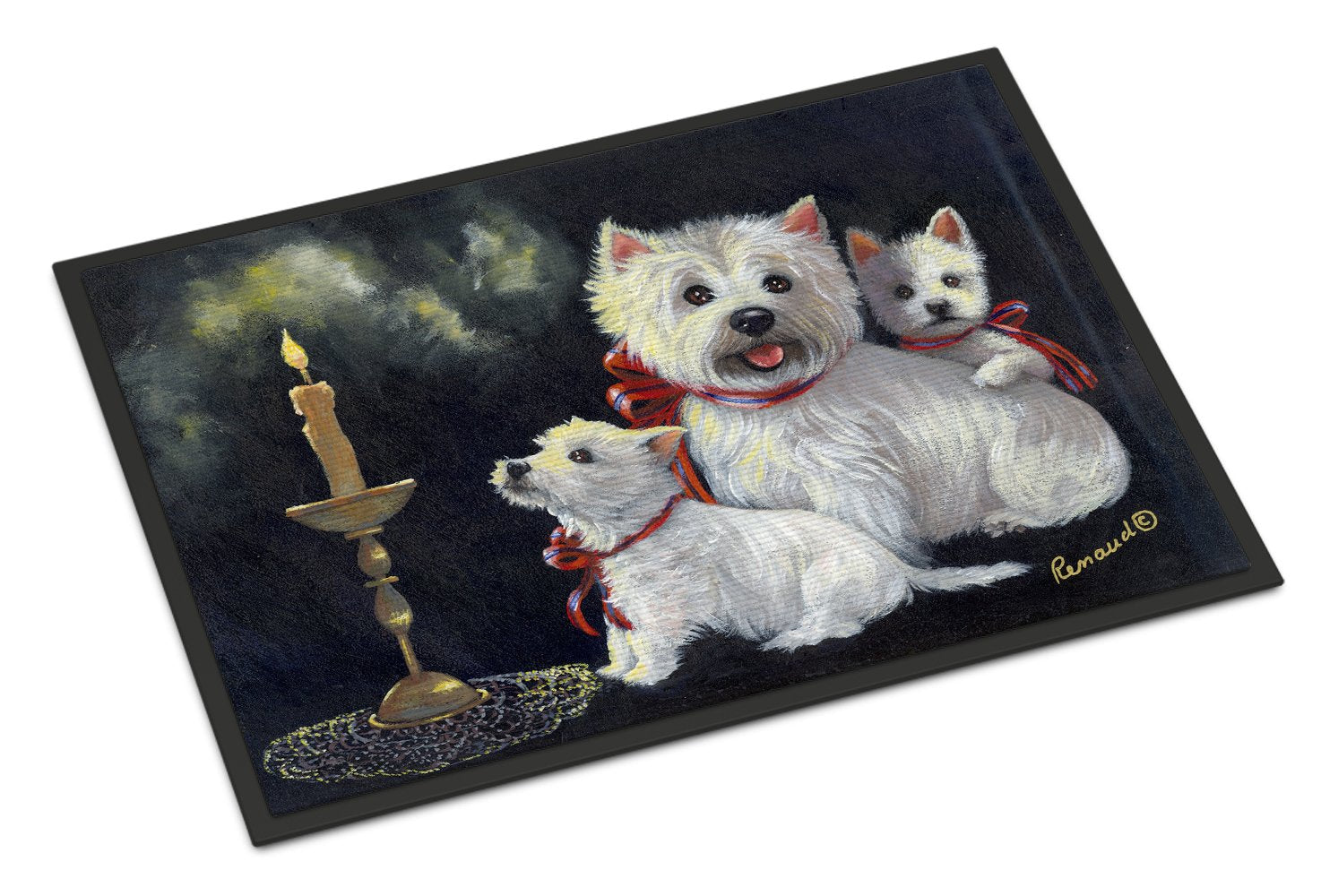 Westie Westie's Aglow Indoor or Outdoor Mat 24x36 PPP3288JMAT by Caroline's Treasures