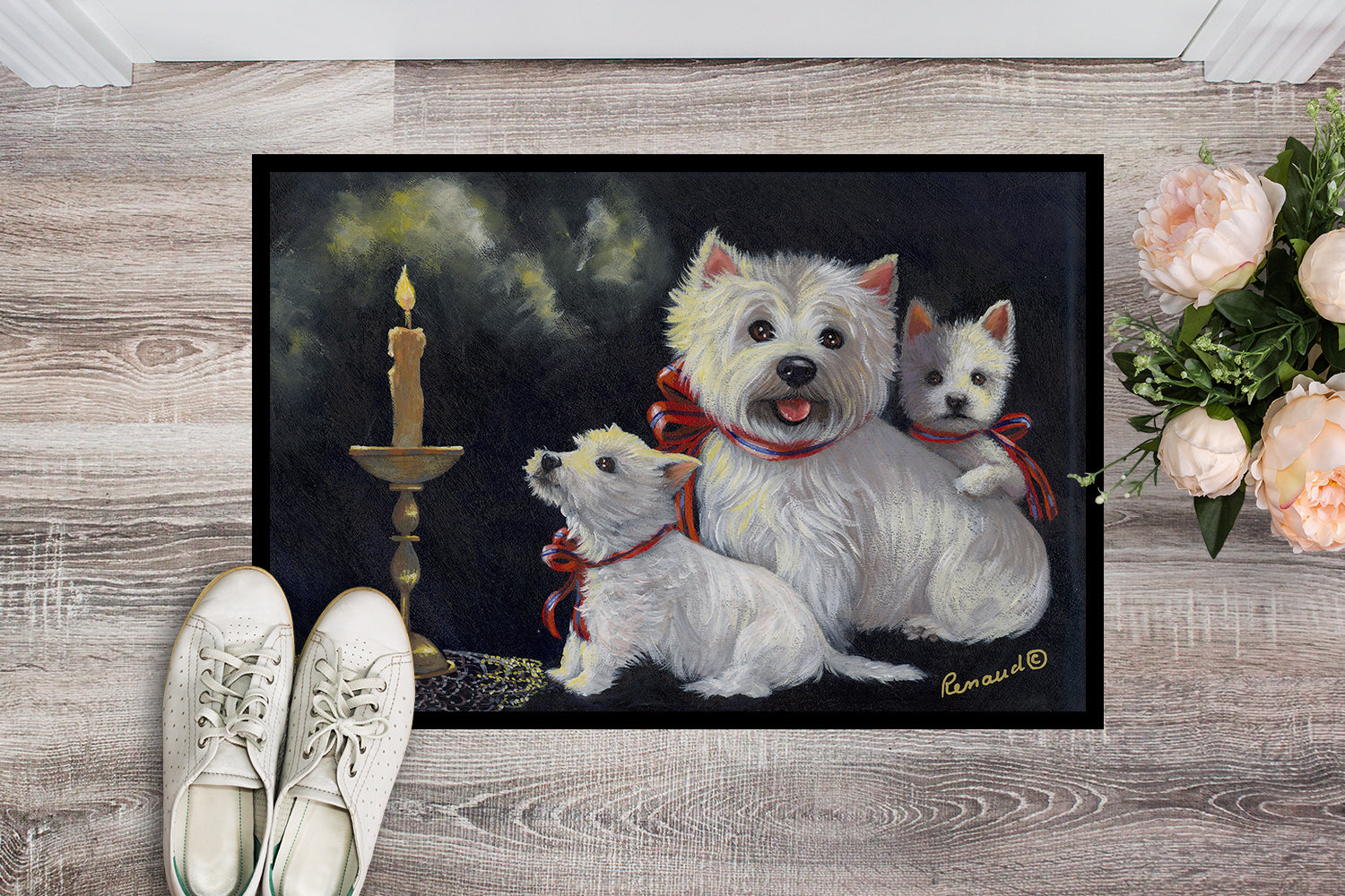 Westie Westie's Aglow Indoor or Outdoor Mat 18x27 PPP3288MAT - the-store.com