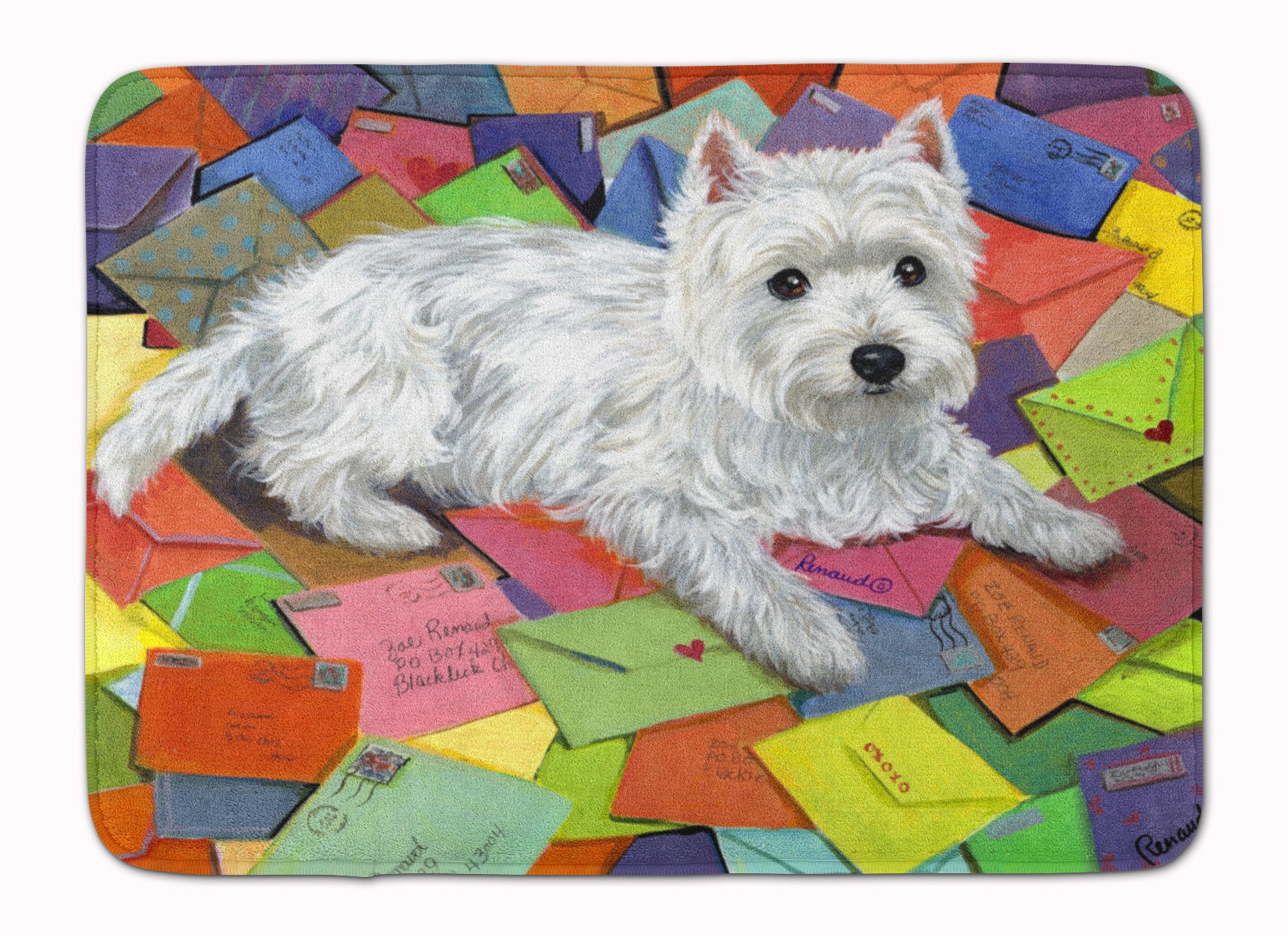 Westie Zoe's Mail Machine Washable Memory Foam Mat PPP3289RUG - the-store.com