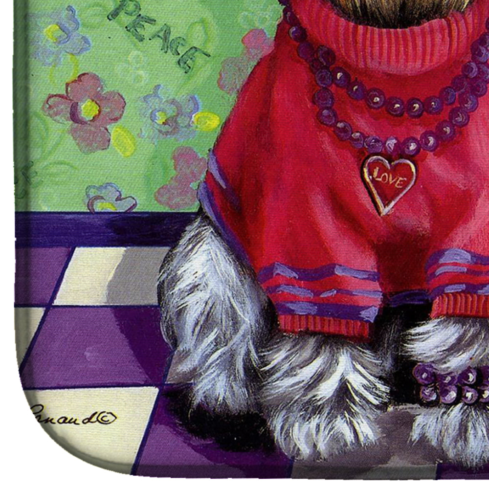 Schnauzer Love and Peace Dish Drying Mat PPP3333DDM  the-store.com.